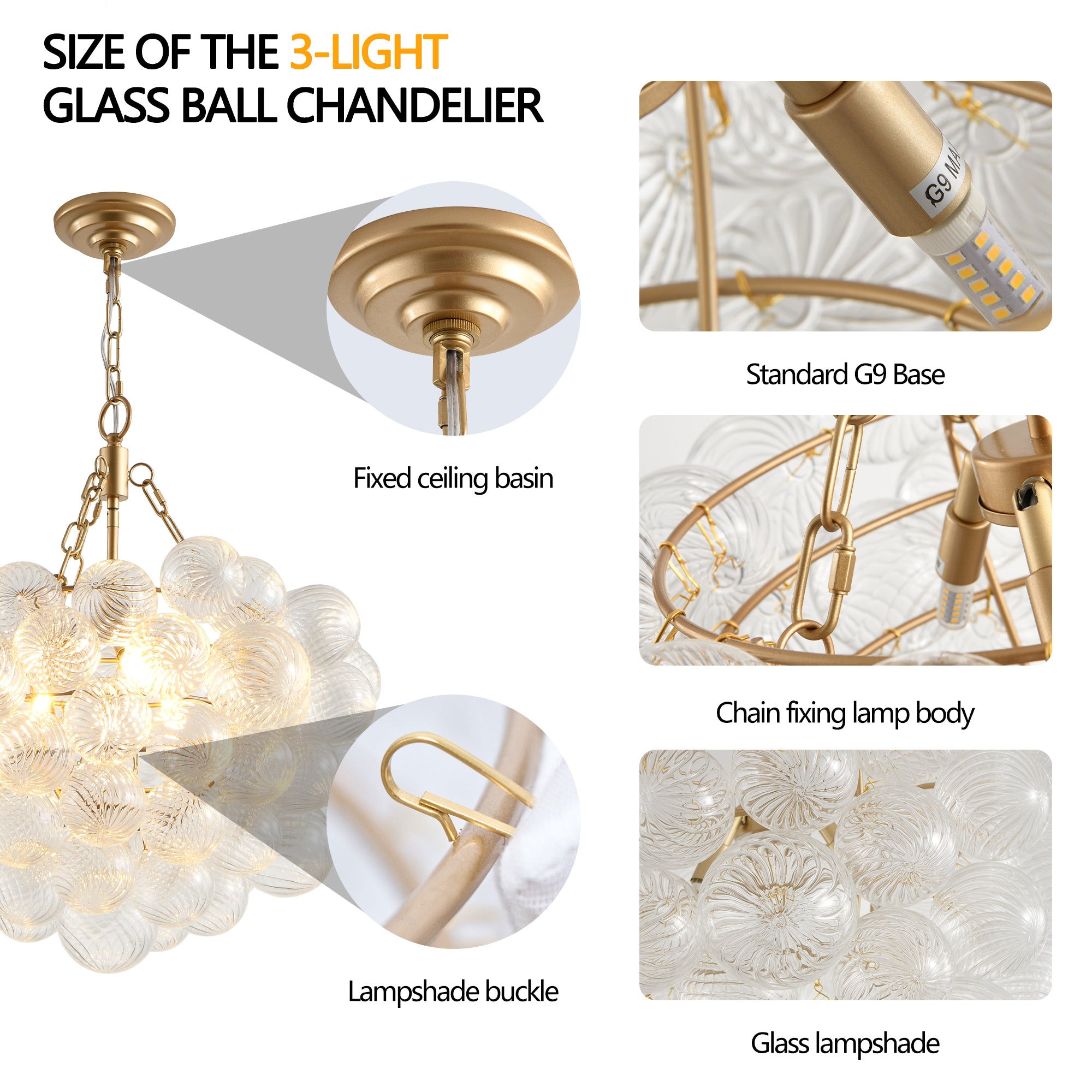 Bubble Ball Swirled Glass Pendant Light
