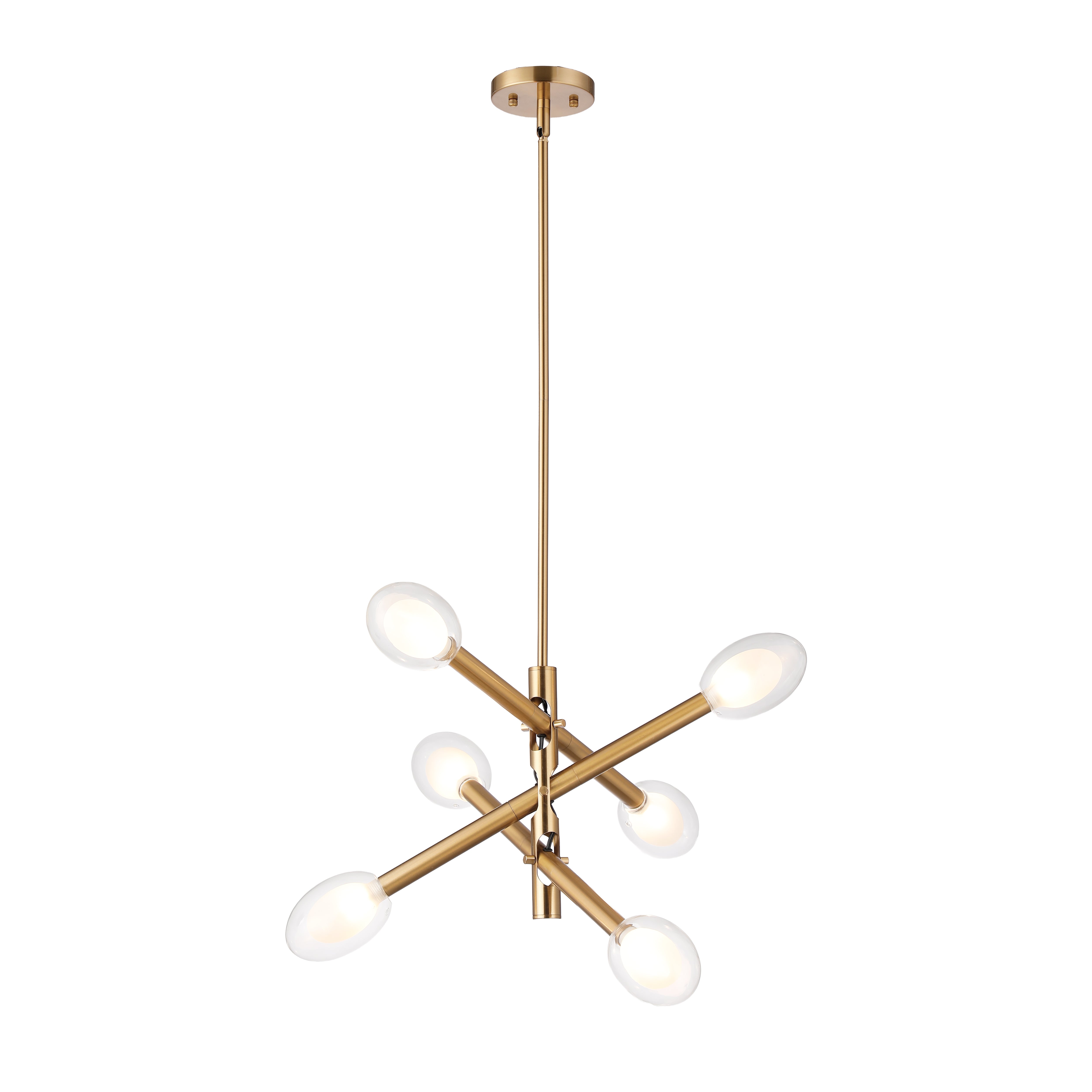 Double-glazed Glass Swing Arm Chandelier