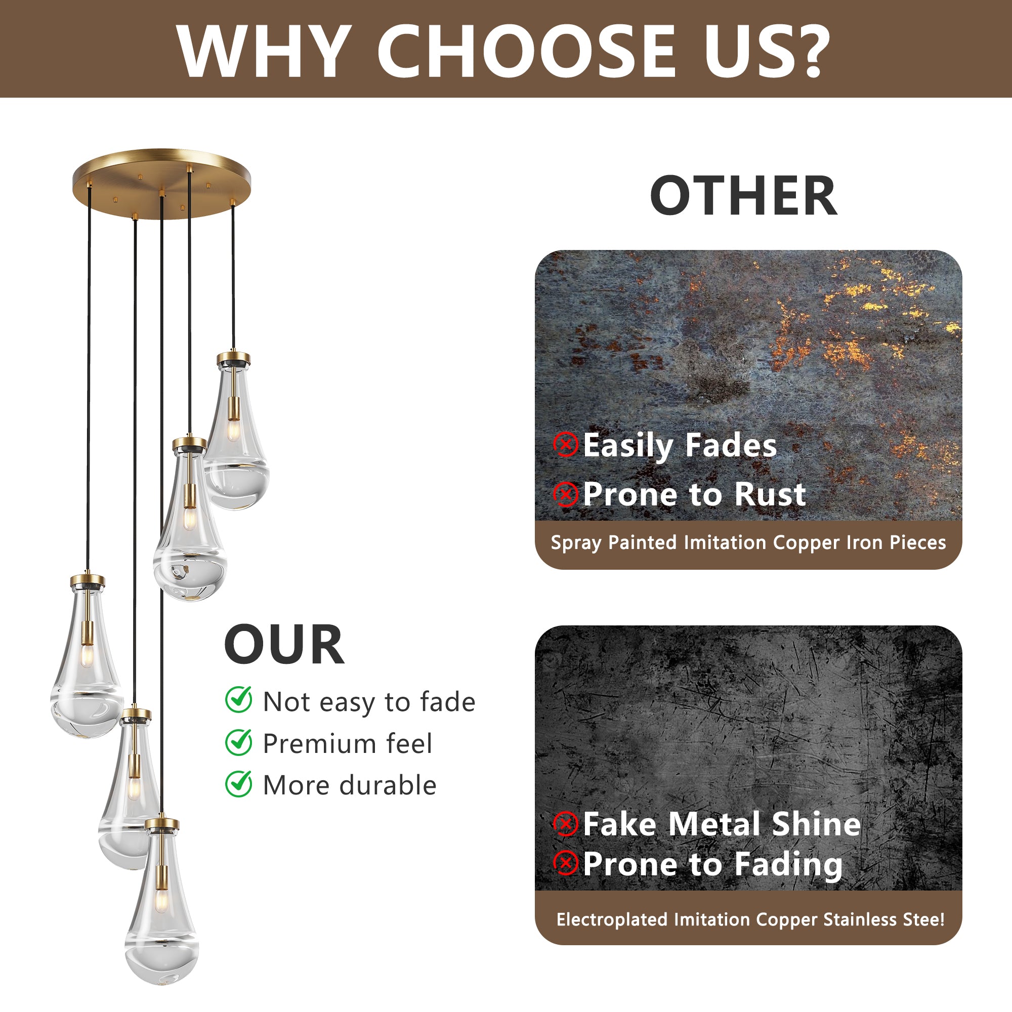 Hanging Raindrop Cluster Pendant Light