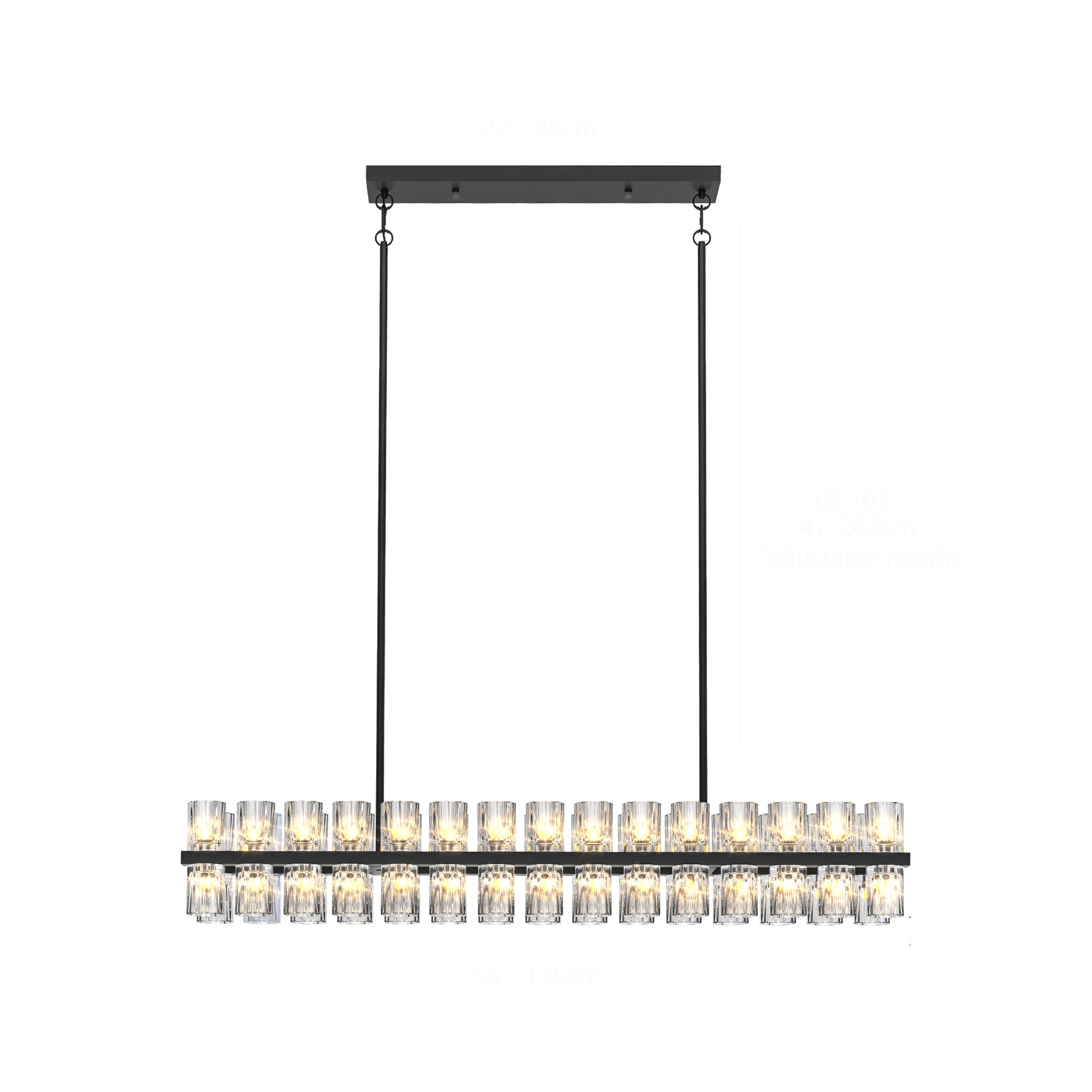 Crystal Rectangular Chandelier Light Fixture