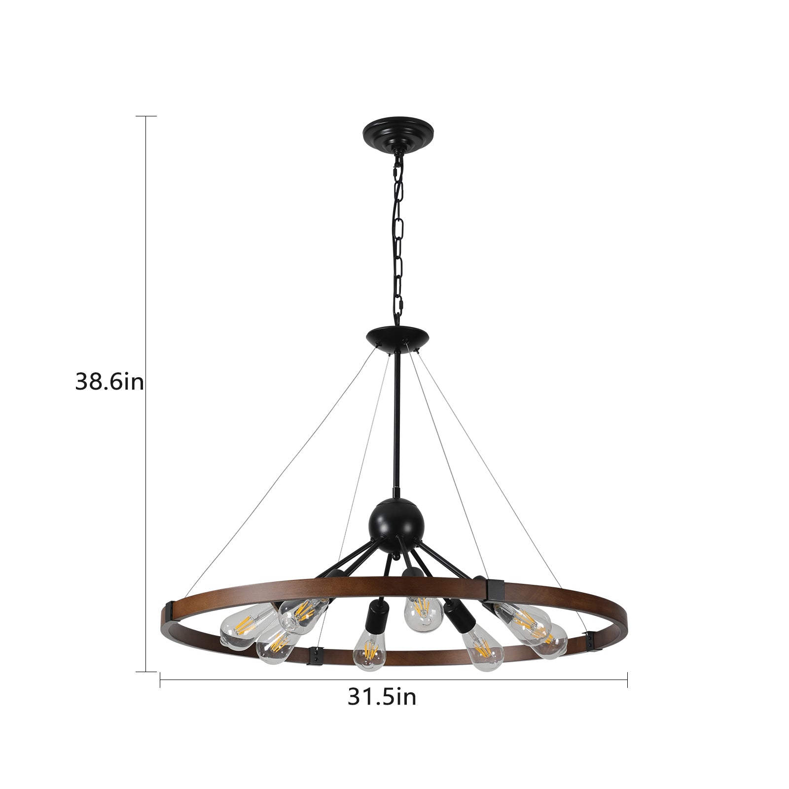 Large Farmhouse Wagon Wheel Chandelier