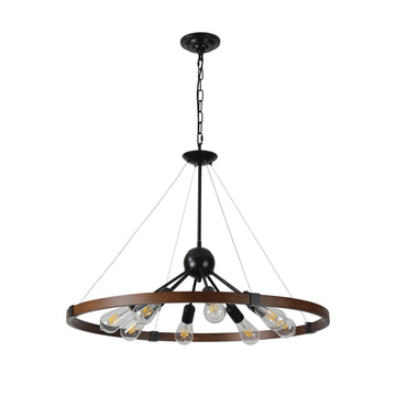 Large Farmhouse Wagon Wheel Chandelier