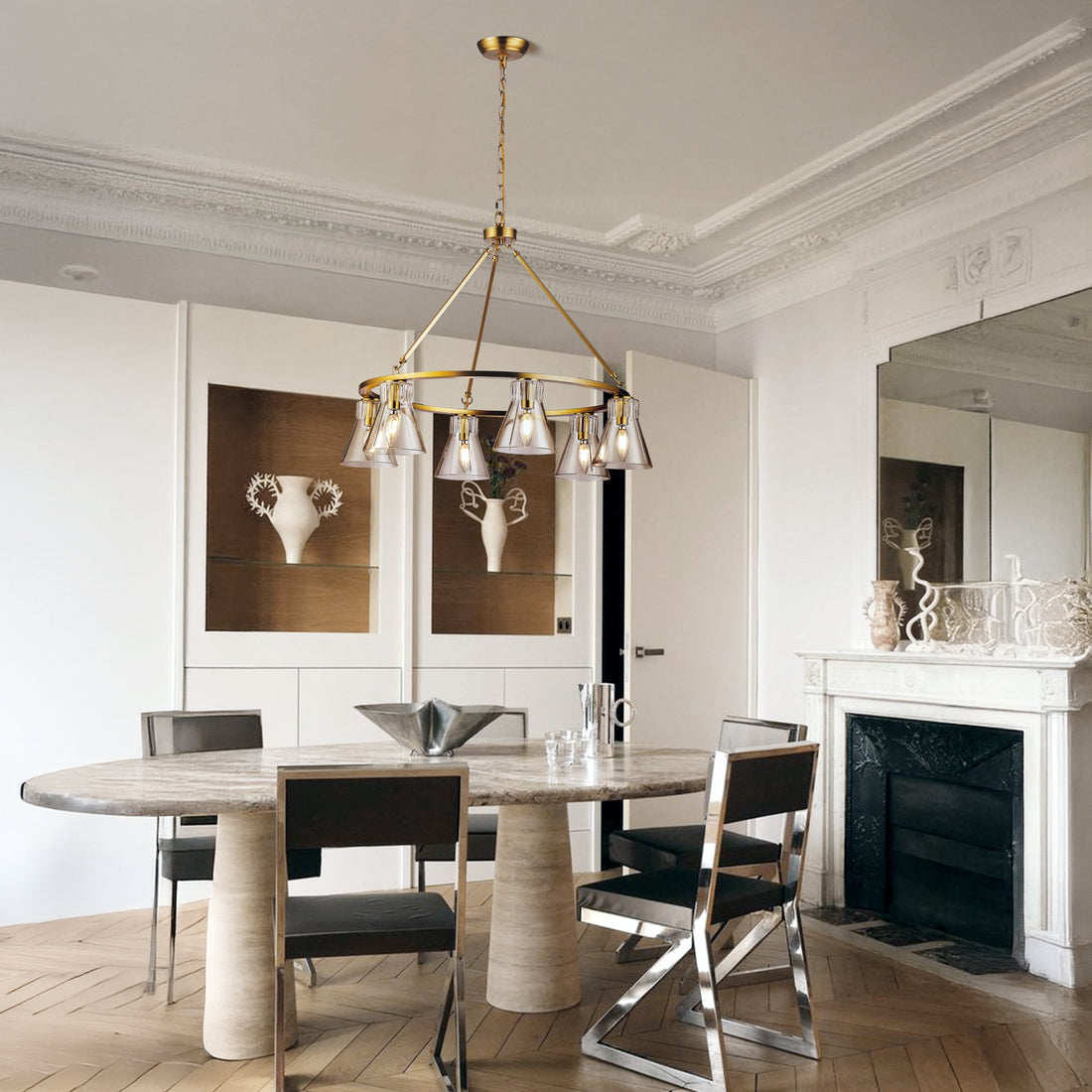 Round Shape Pendant Light with 6 Lights