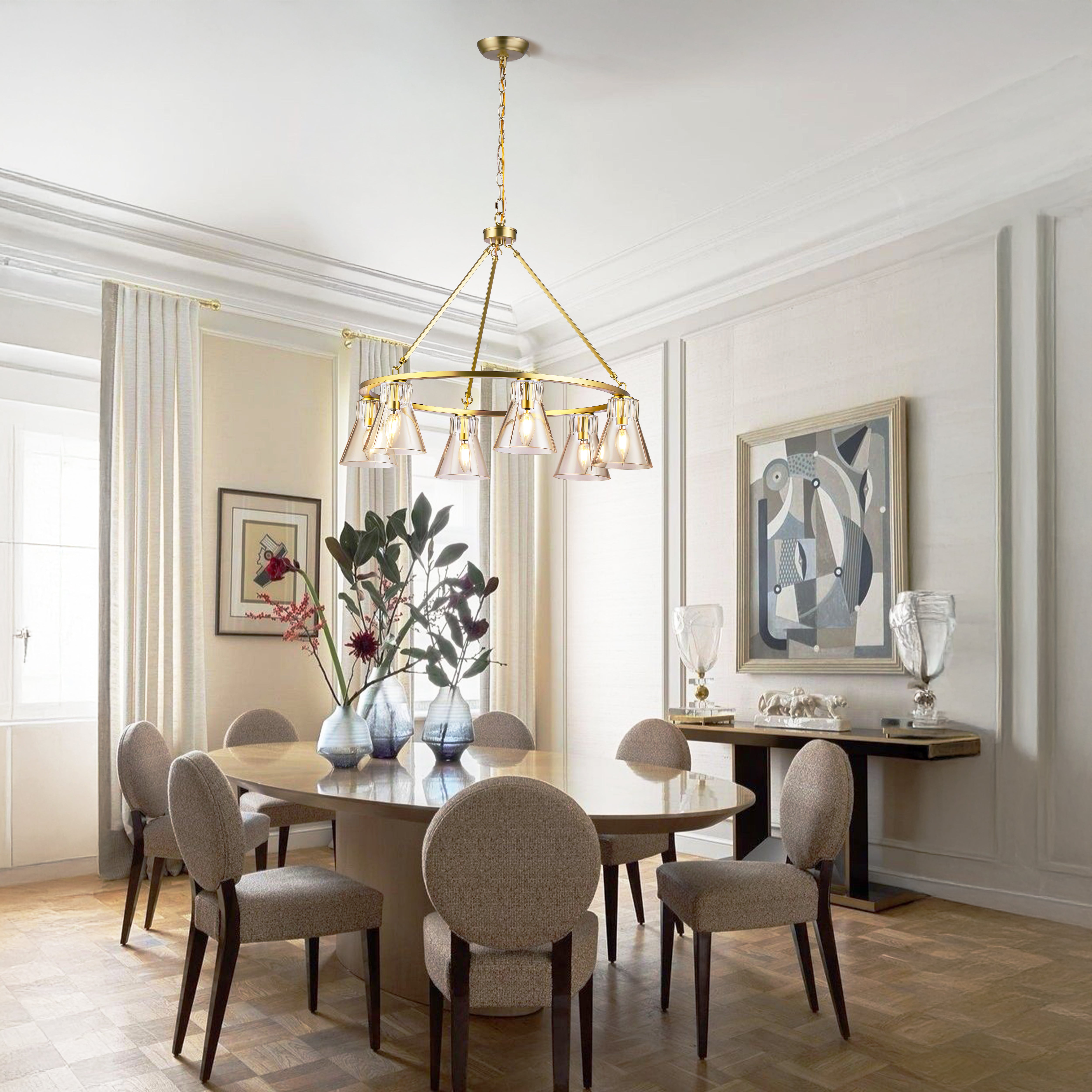 Round Shape Pendant Light with 6 Lights