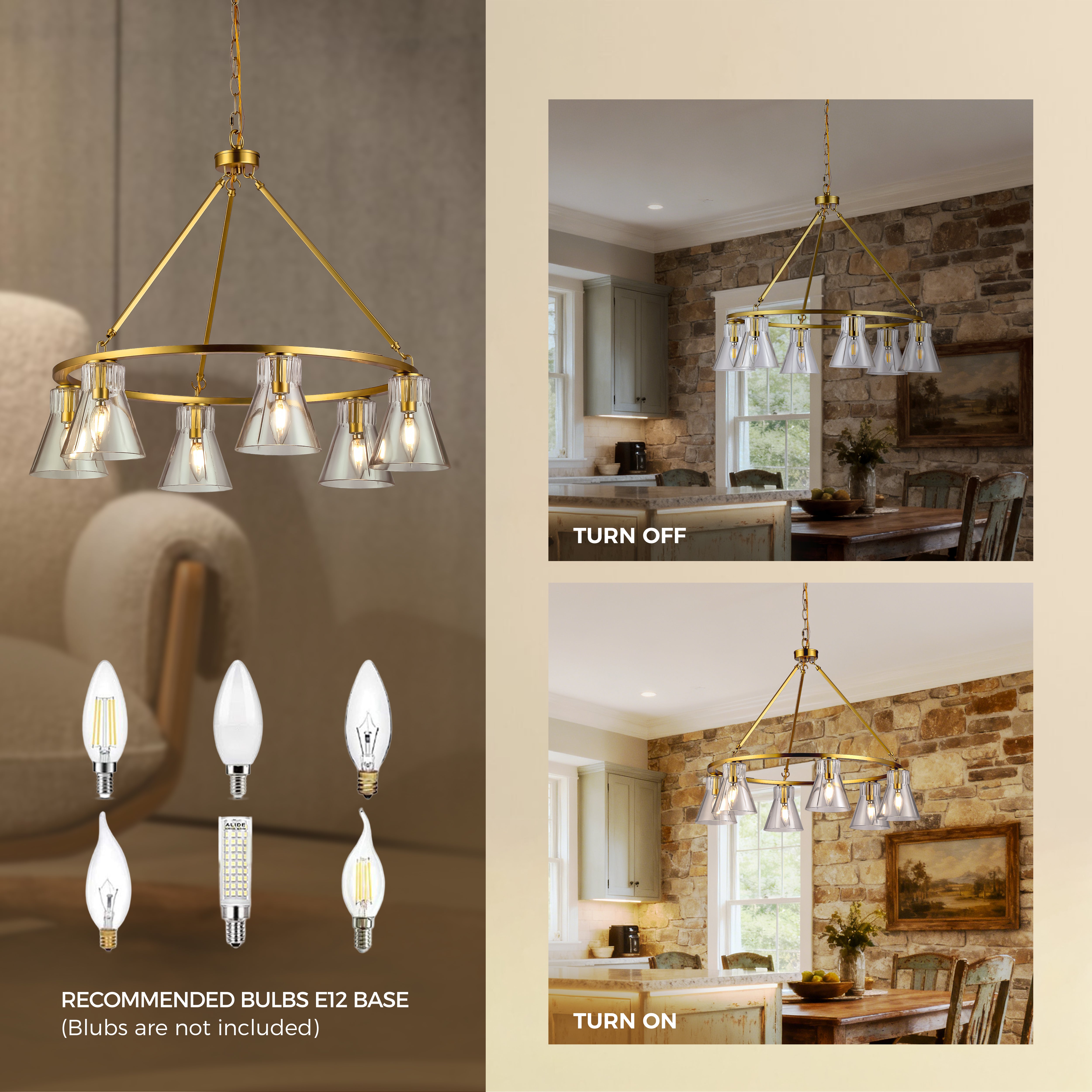 Round Shape Pendant Light with 6 Lights