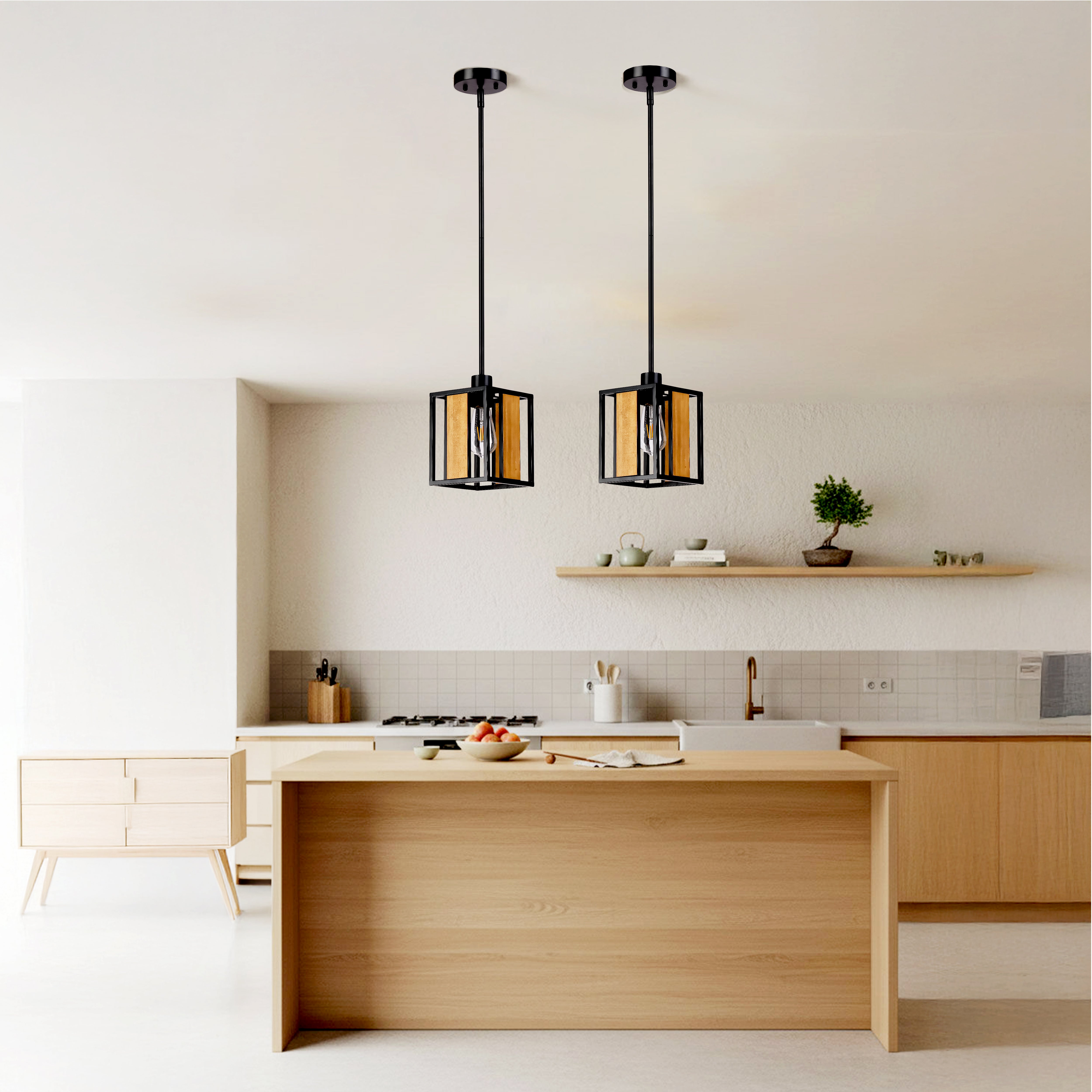 Farmhouse Style Small Square Pendant Light