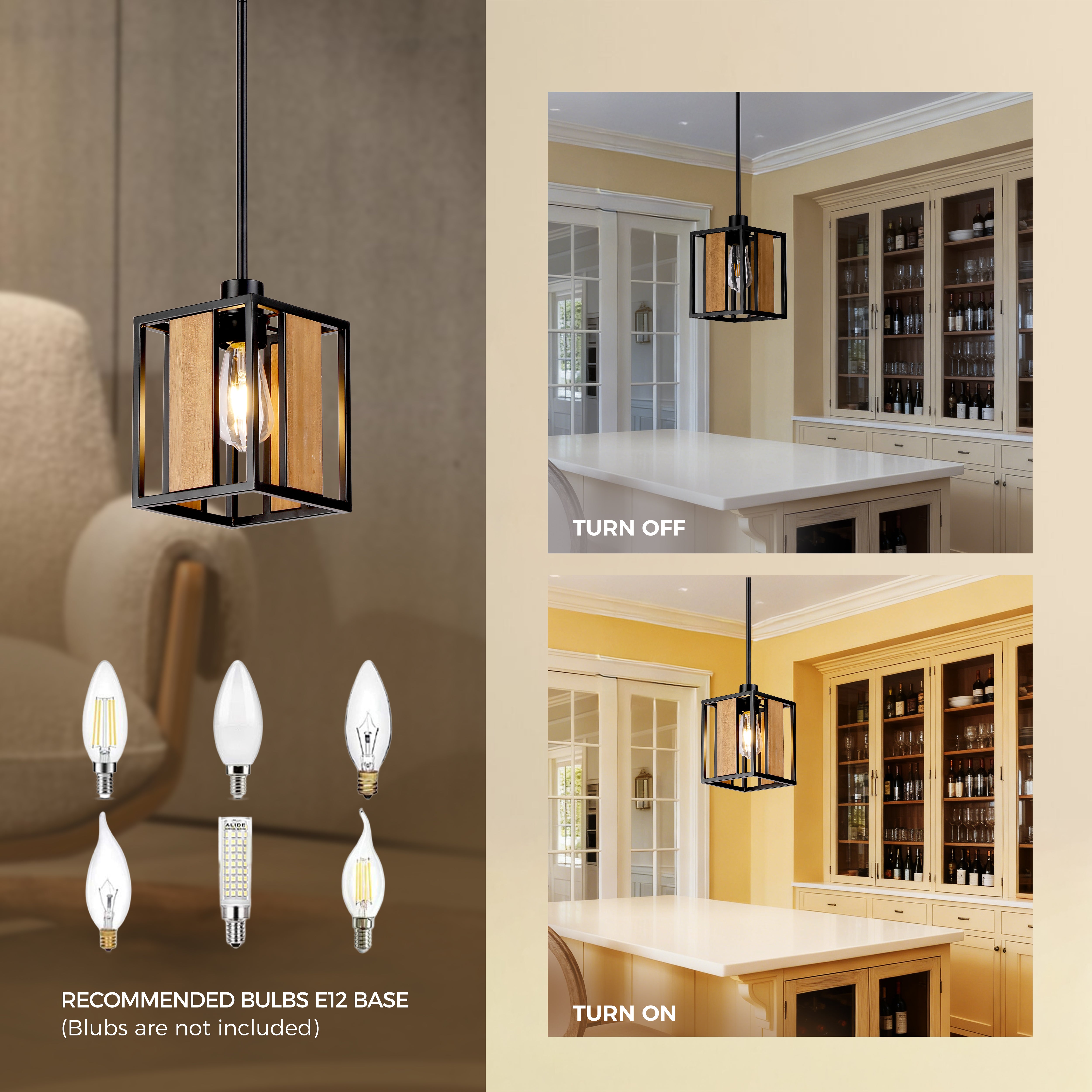 Farmhouse Style Small Square Pendant Light