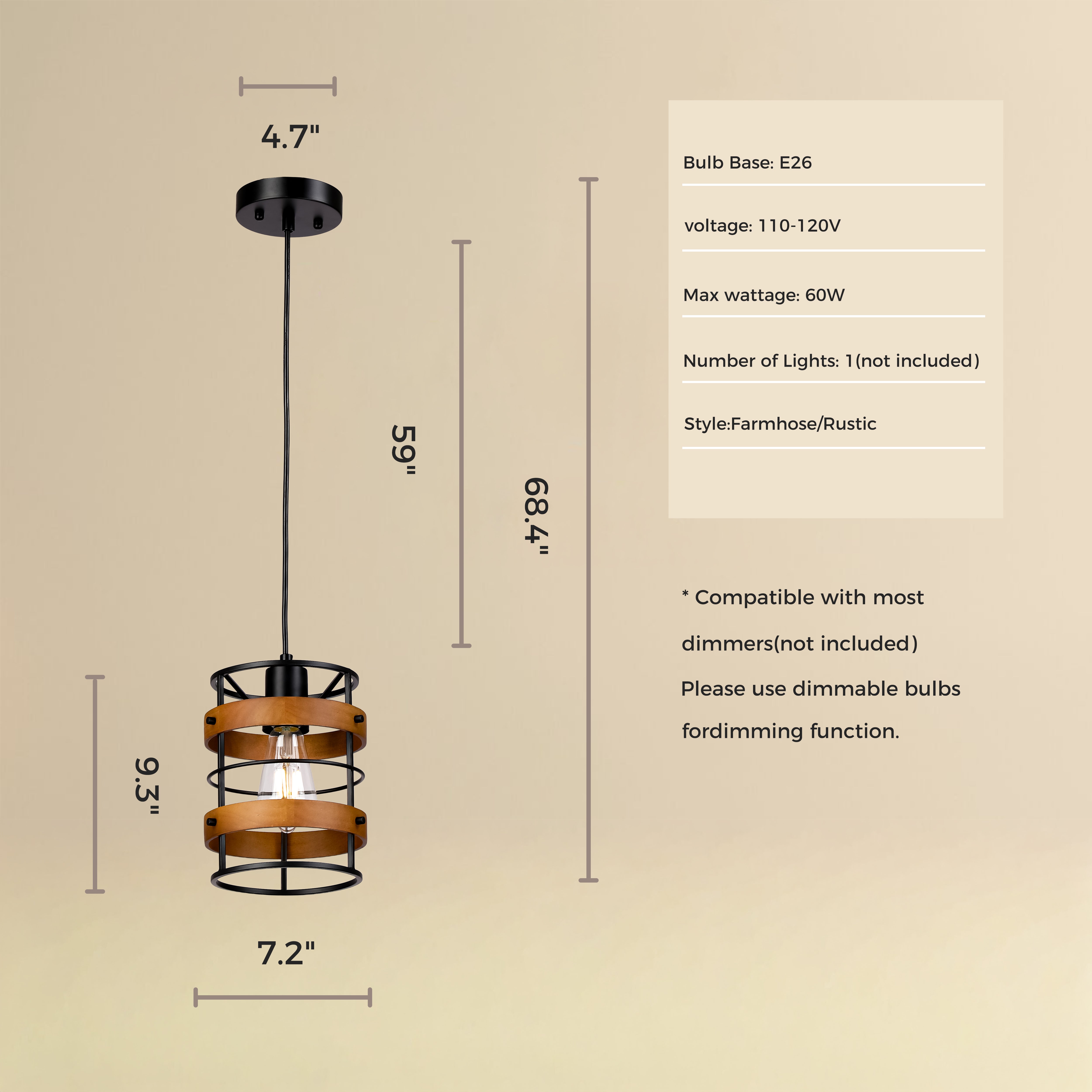 Small Round Shape Pendant Light