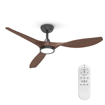 52" Downrod LED Fan Lighting, Walnut