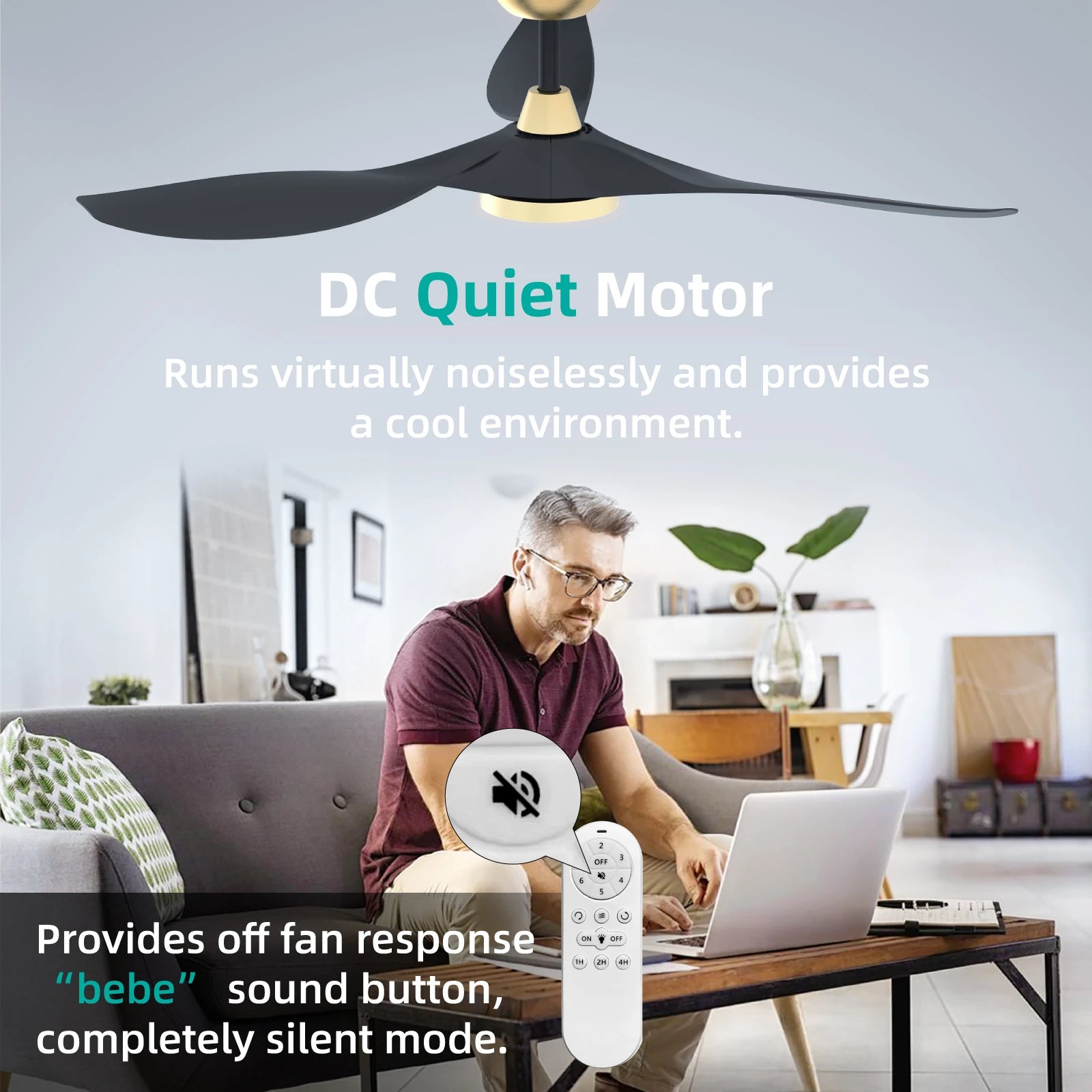 R3 52" Downrod Style with Plastic Blades, Stepless 3CCT