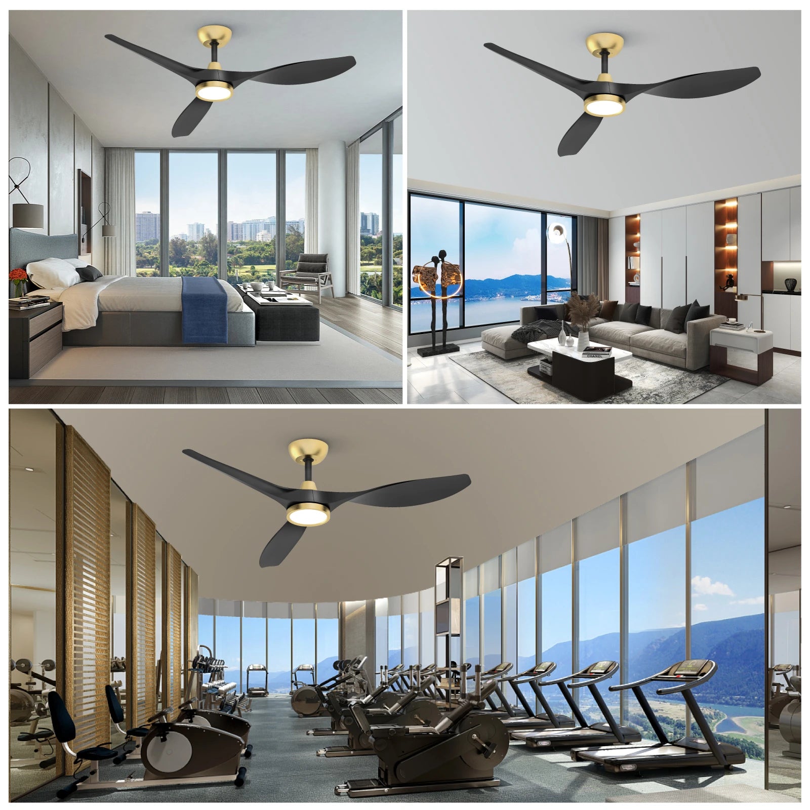 R3 52" Downrod Style with Plastic Blades, Stepless 3CCT