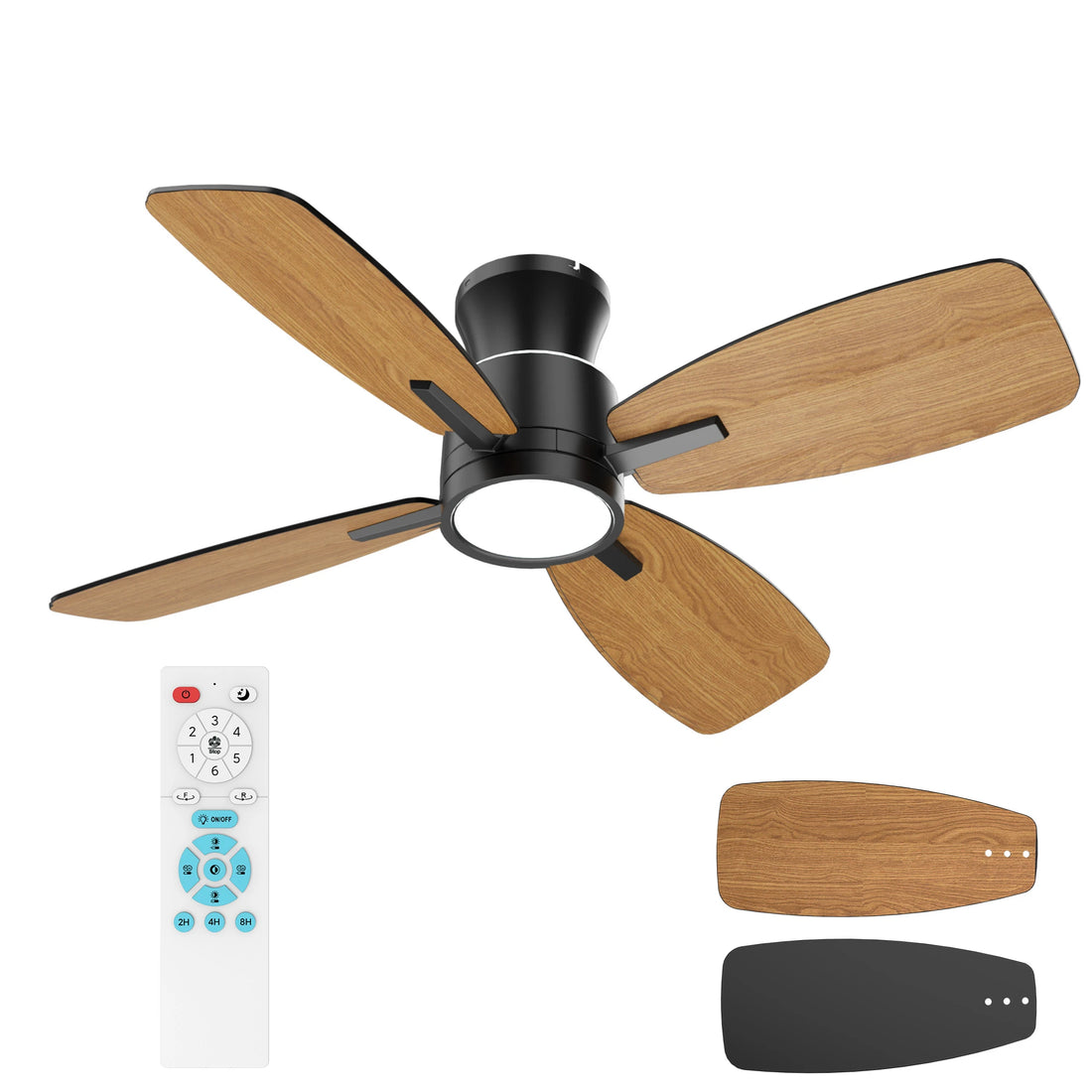 S4 42" Ceiling Fan Dimmable LED 4 Plywood Blades with Back Light