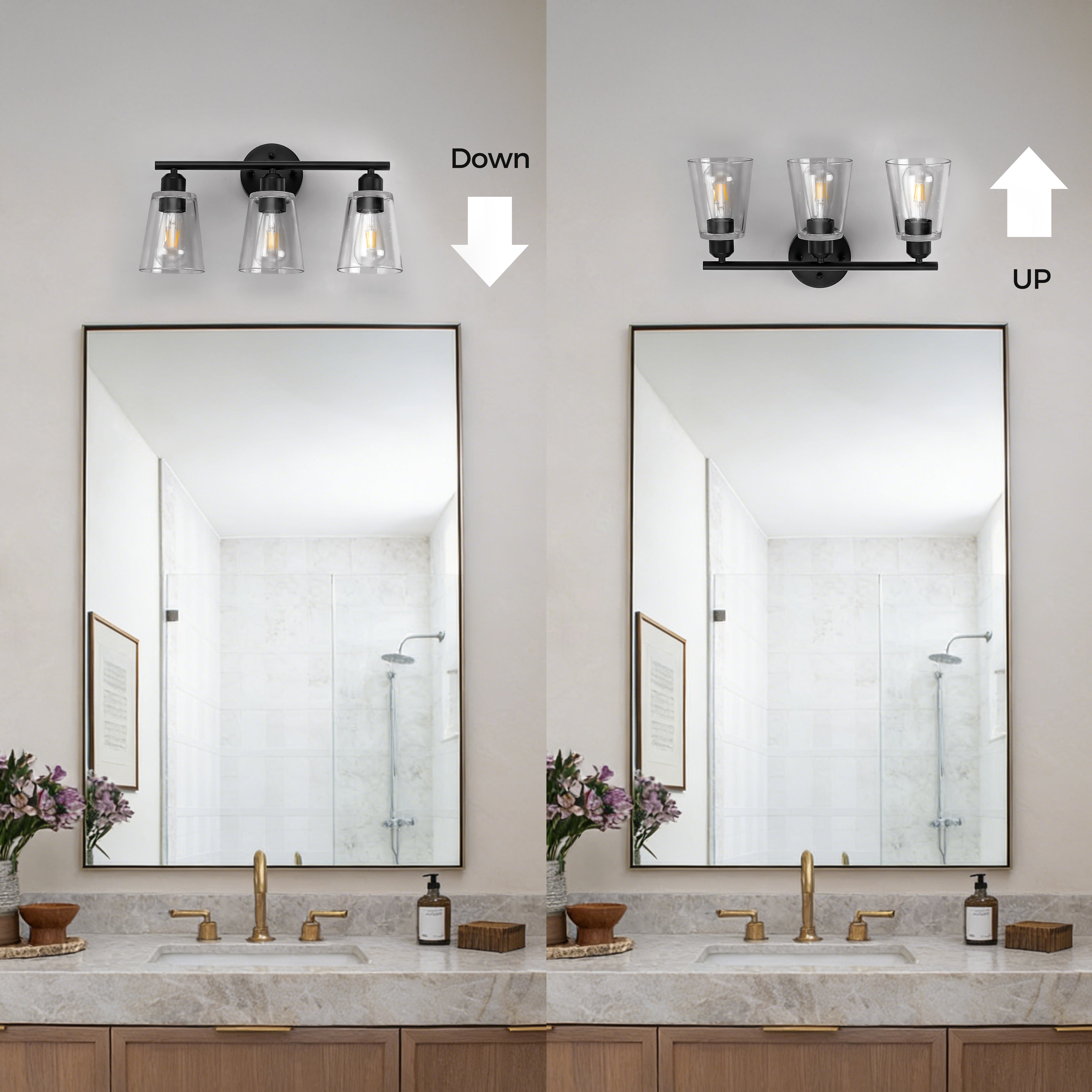 Farmhouse Cone Type Glass Vanity Lighting