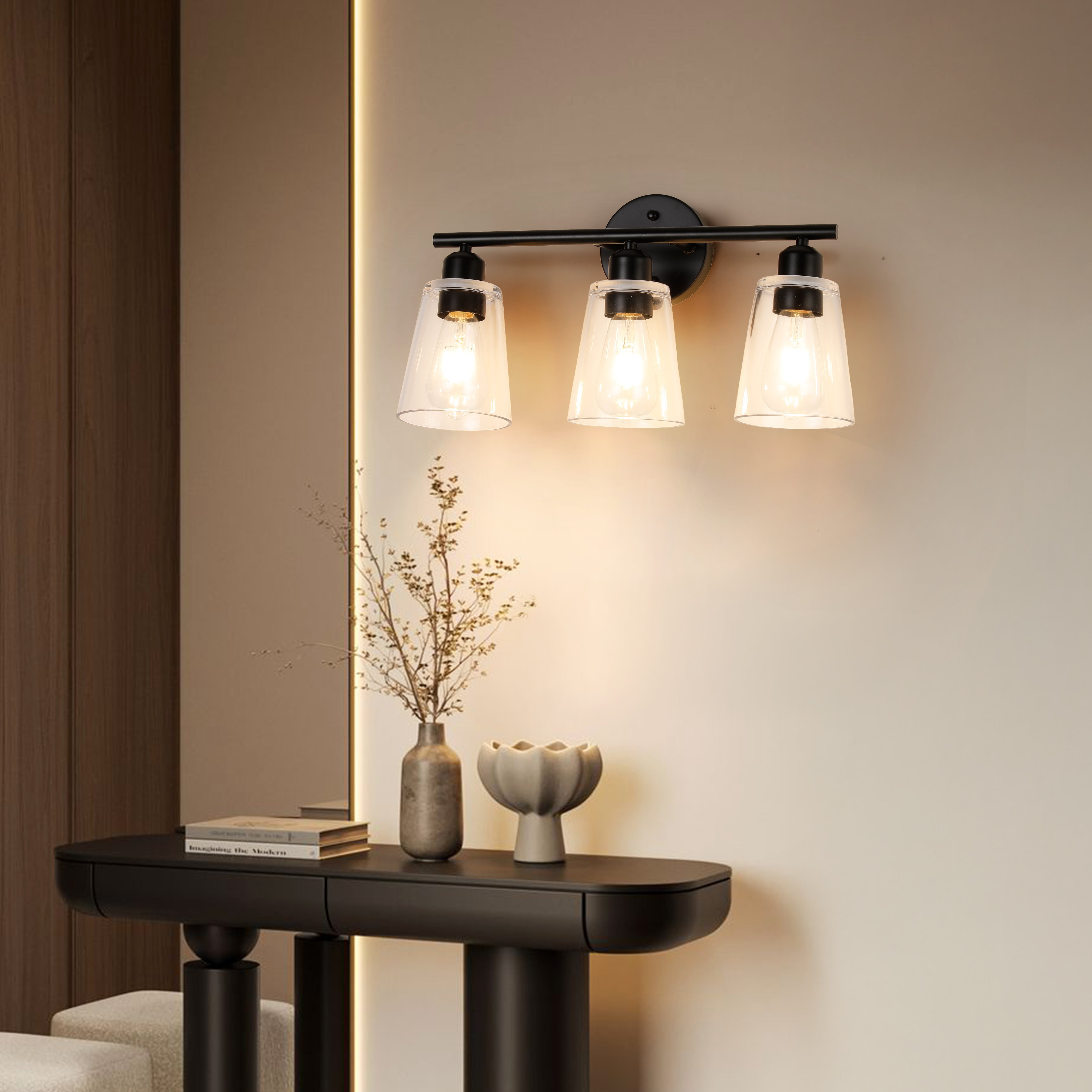 Farmhouse Cone Type Glass Vanity Lighting