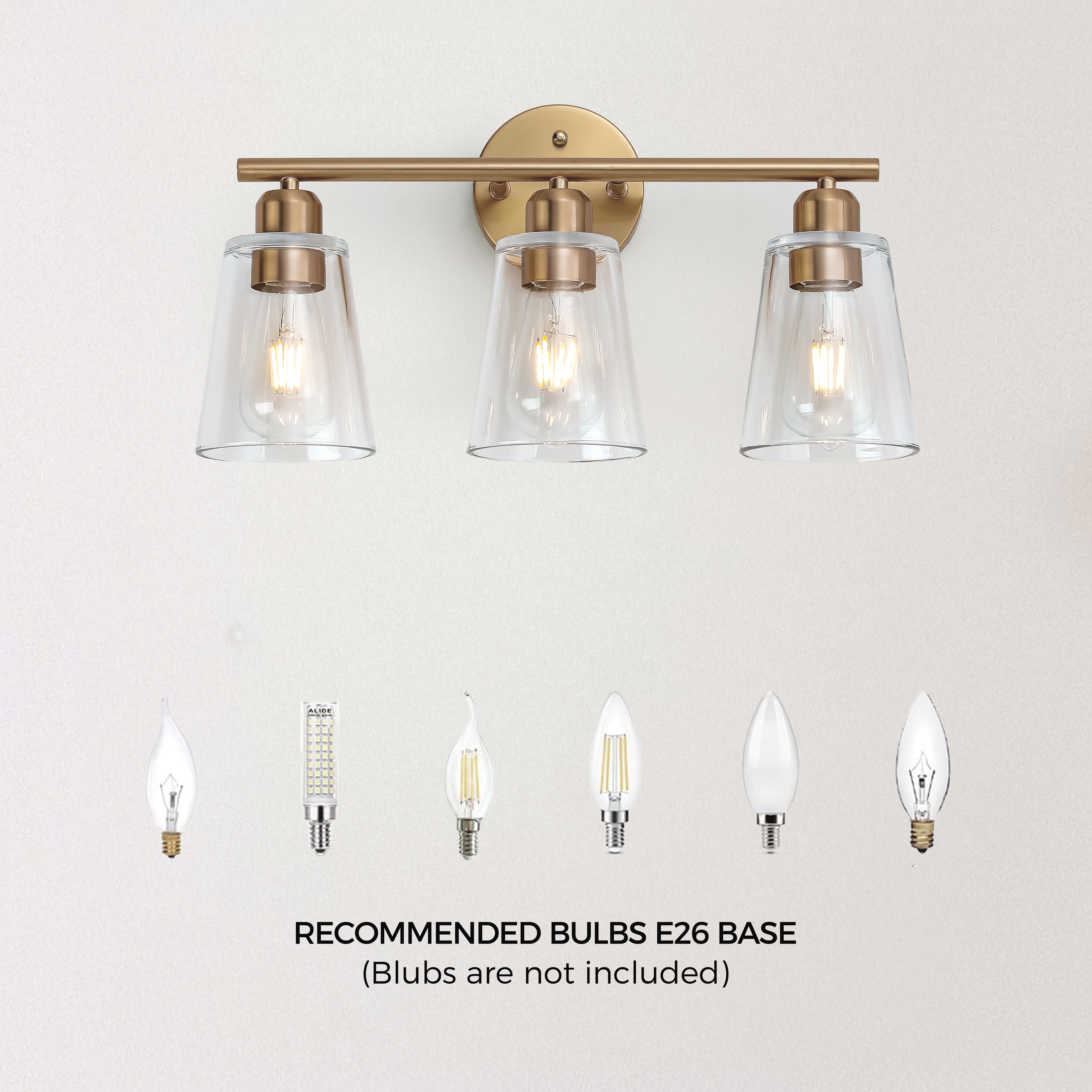 Farmhouse Cone Type Glass Vanity Lighting