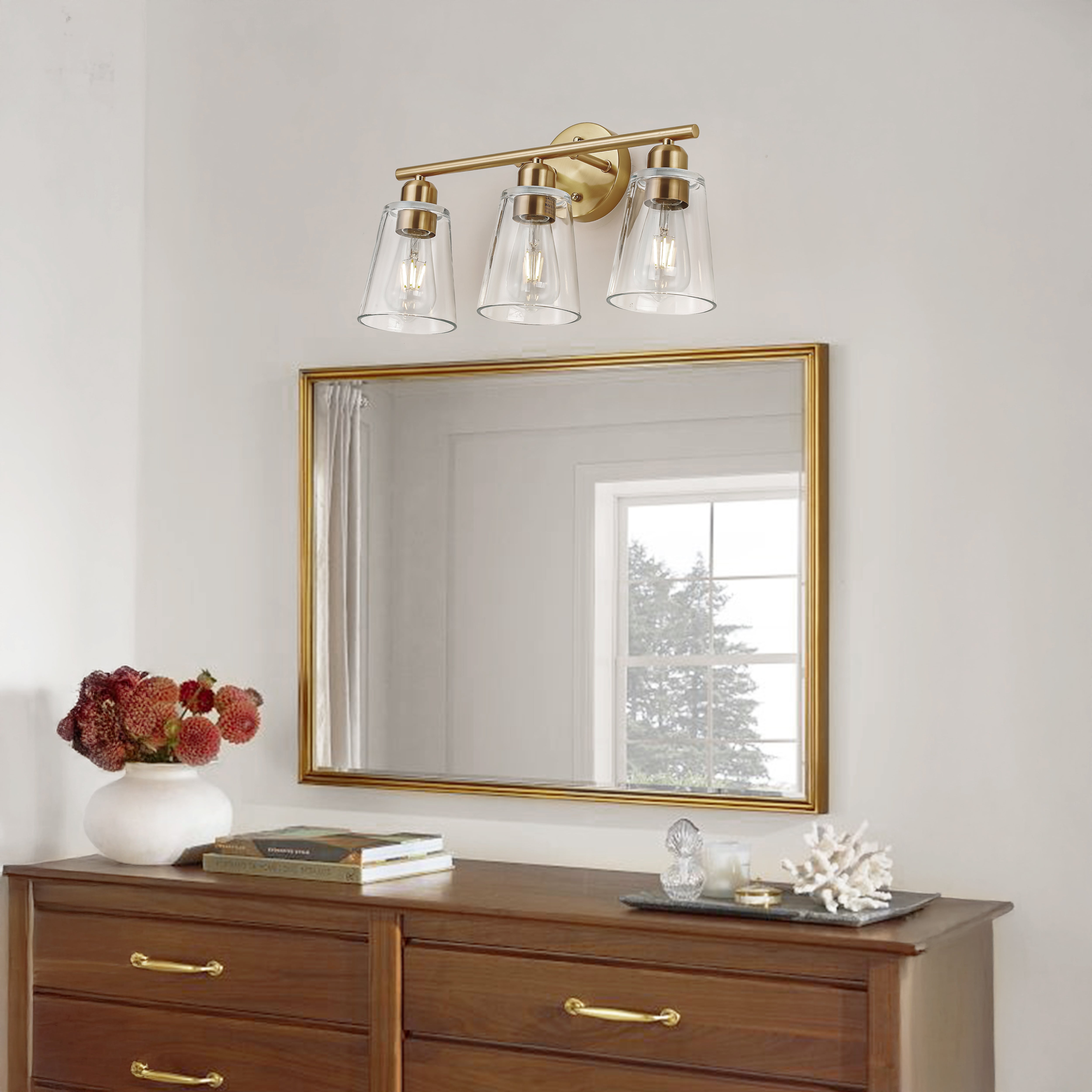 Farmhouse Cone Type Glass Vanity Lighting
