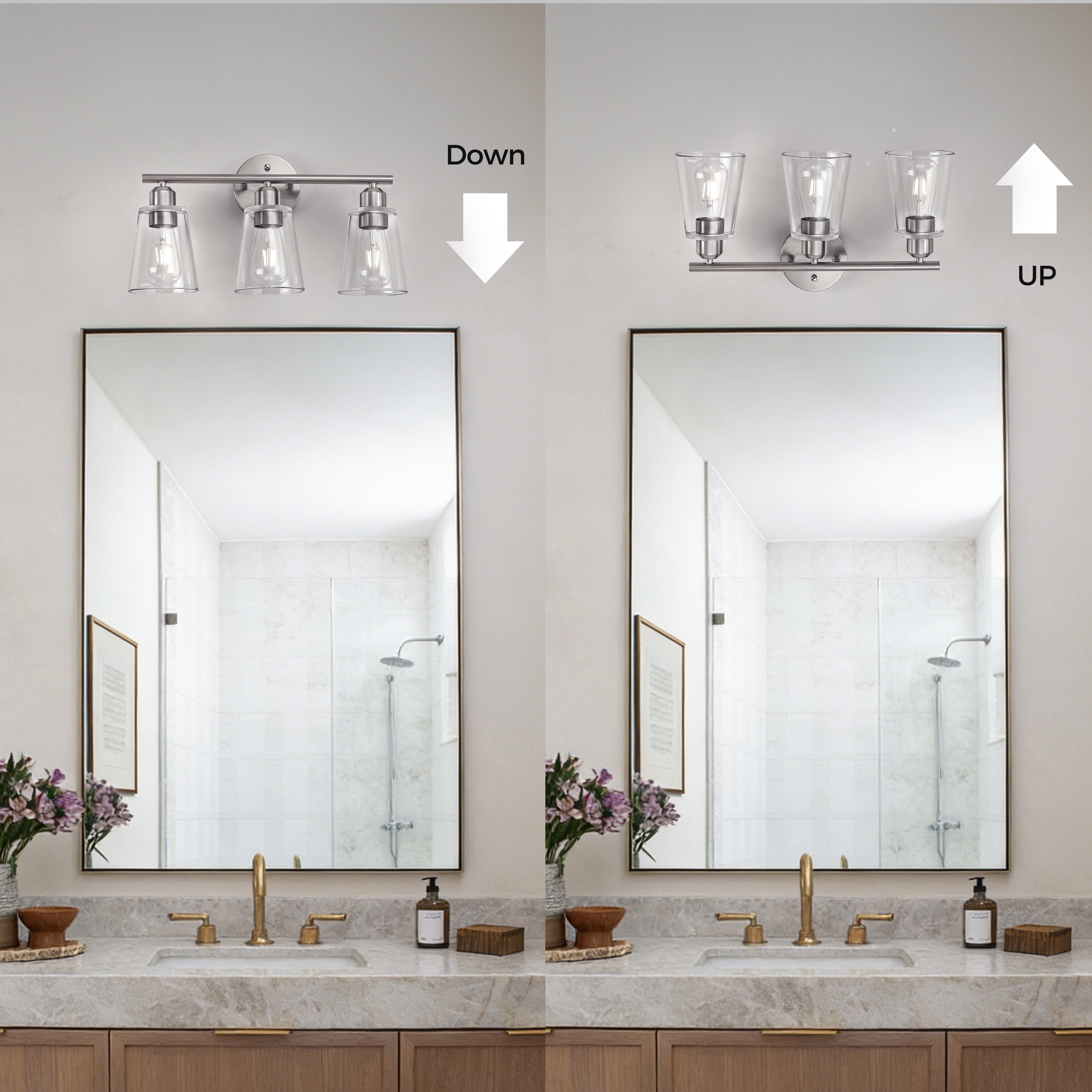 Farmhouse Cone Type Glass Vanity Lighting