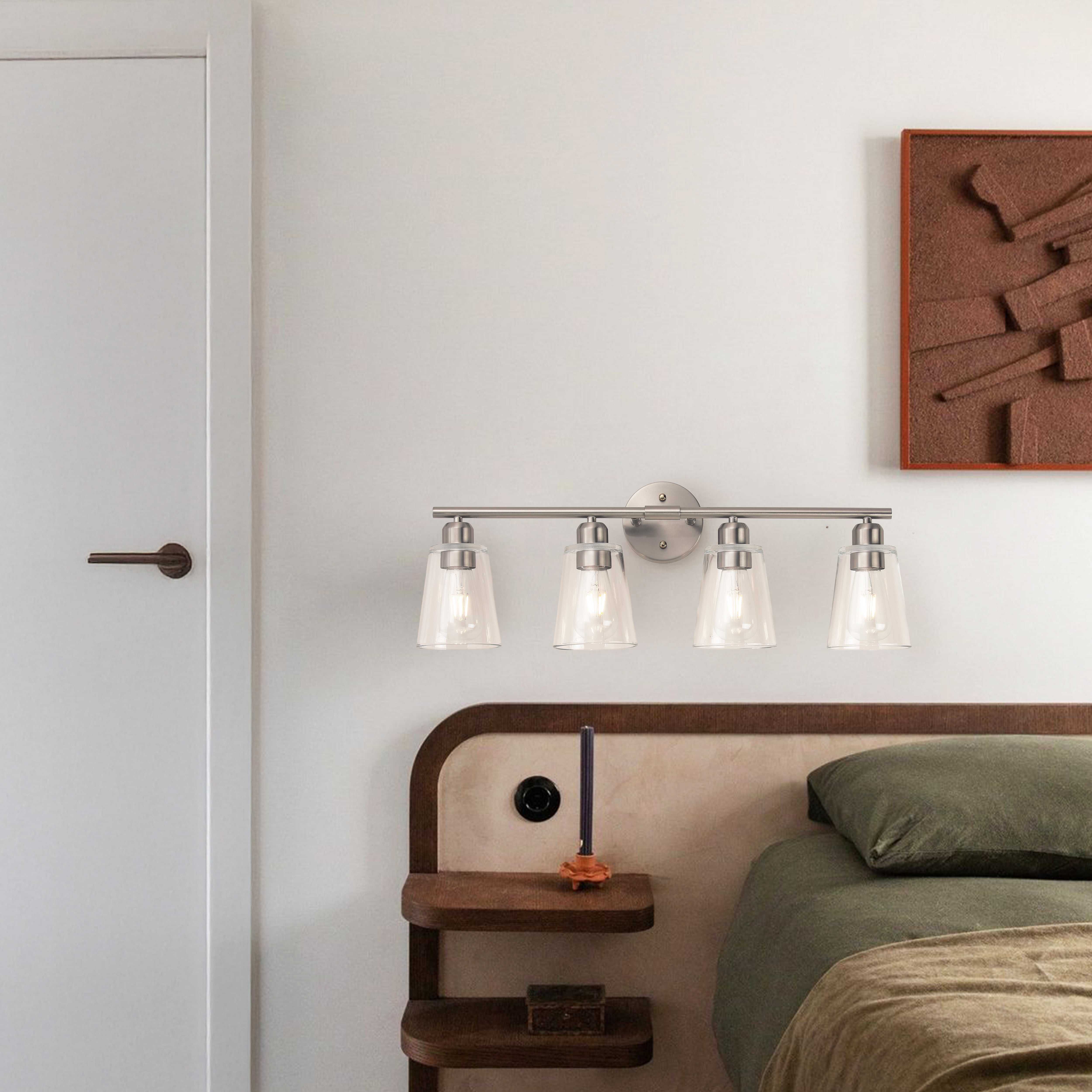 Farmhouse Cone Type Glass Vanity Lighting