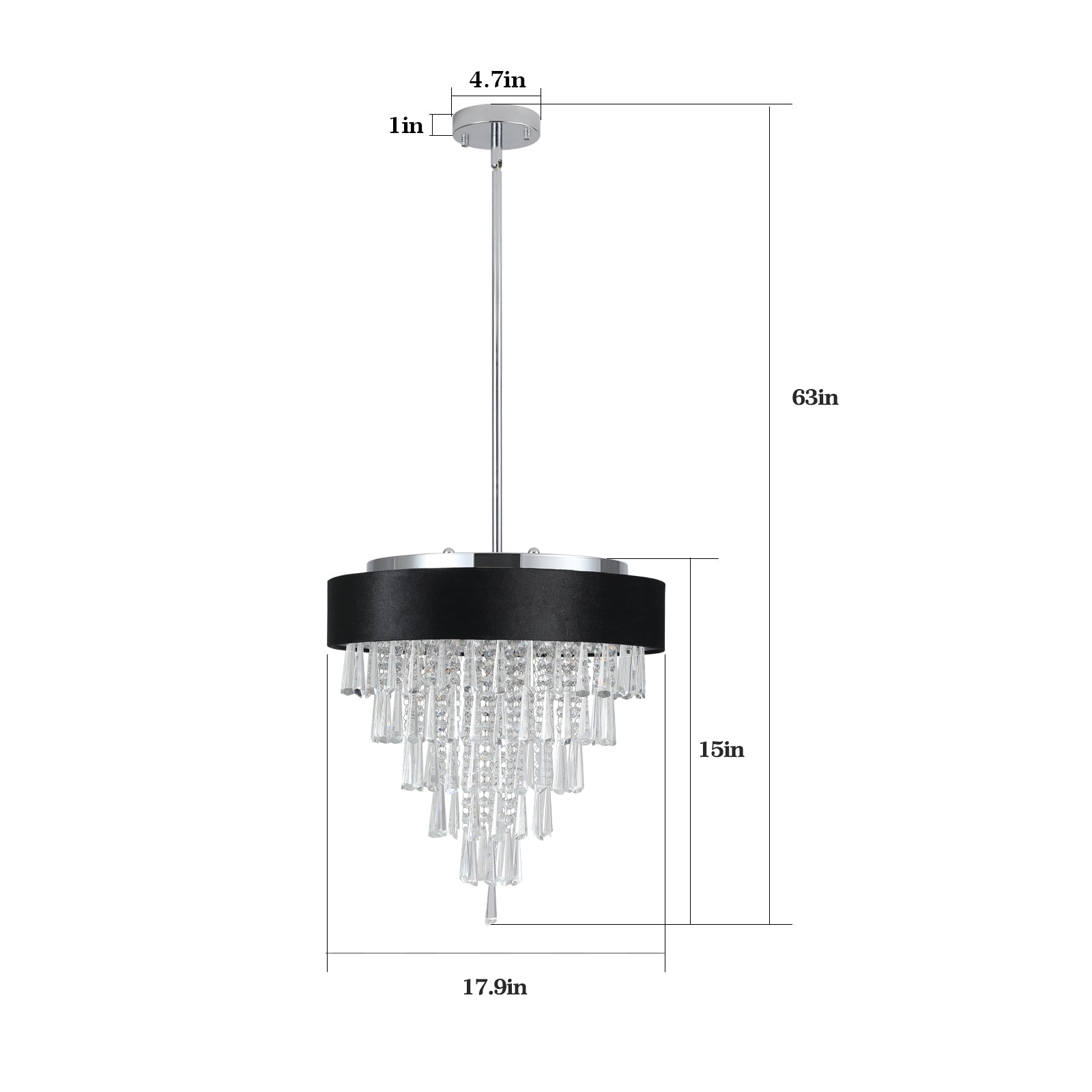 Modern Luxury Black Crystal Chandelier