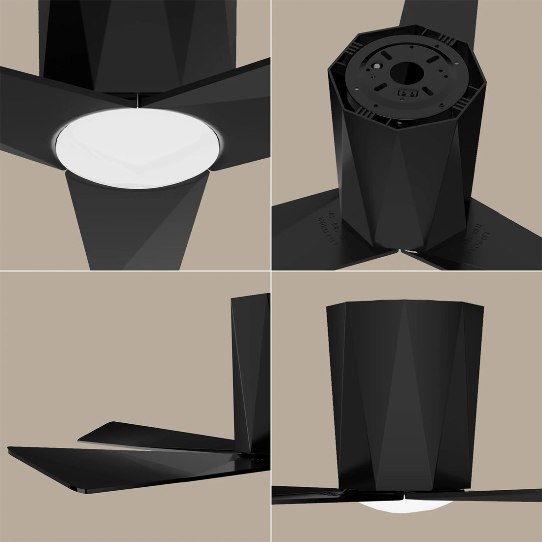 Z3 52" Fan Lighting with 3 Blades, Reversible DC Motor