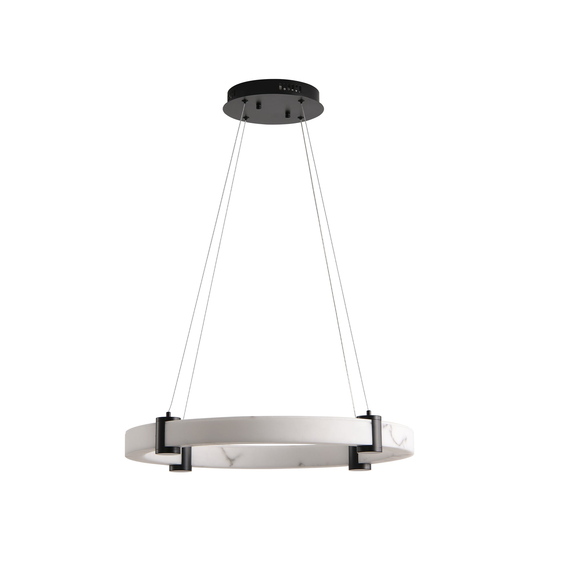 Round Pendant Light with Imitation Marble Finish