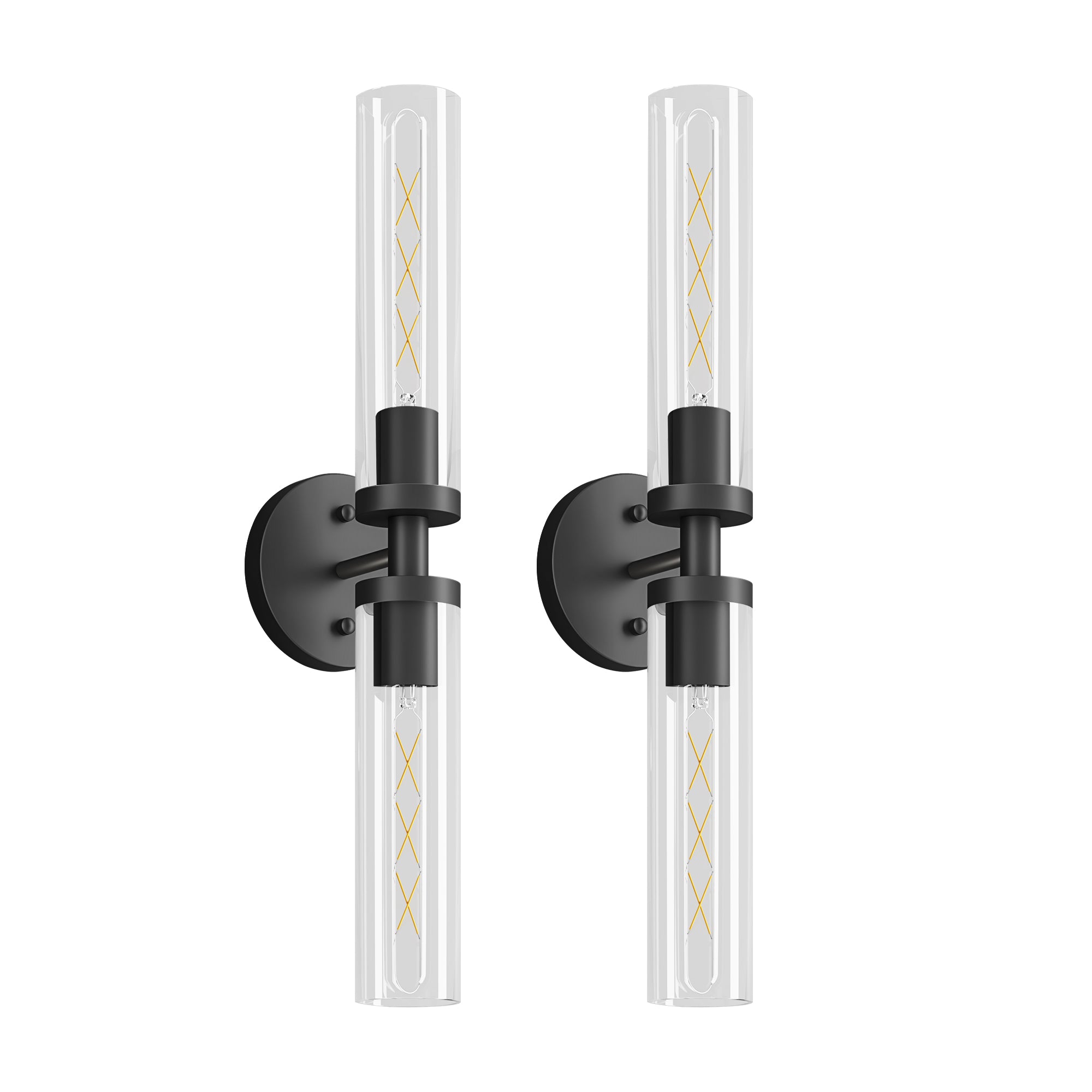 2 Set Modern Wall Sconce with Clear Glass