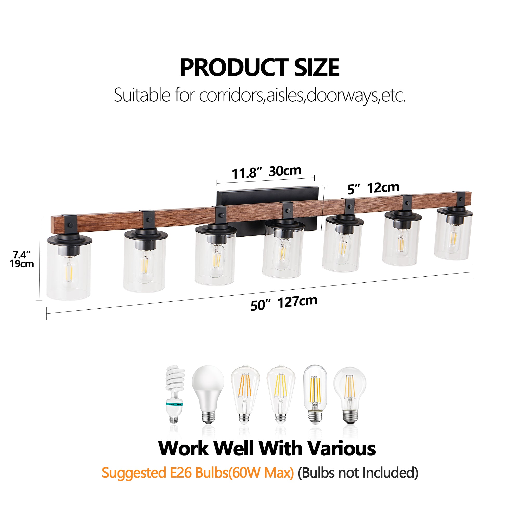 Farmhouse Bathroom Wood Wall Light