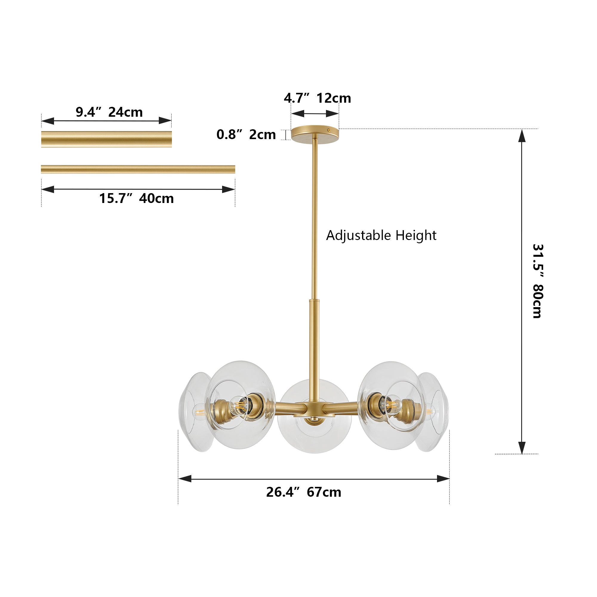 Globe Sputnik Gold Pendant Light