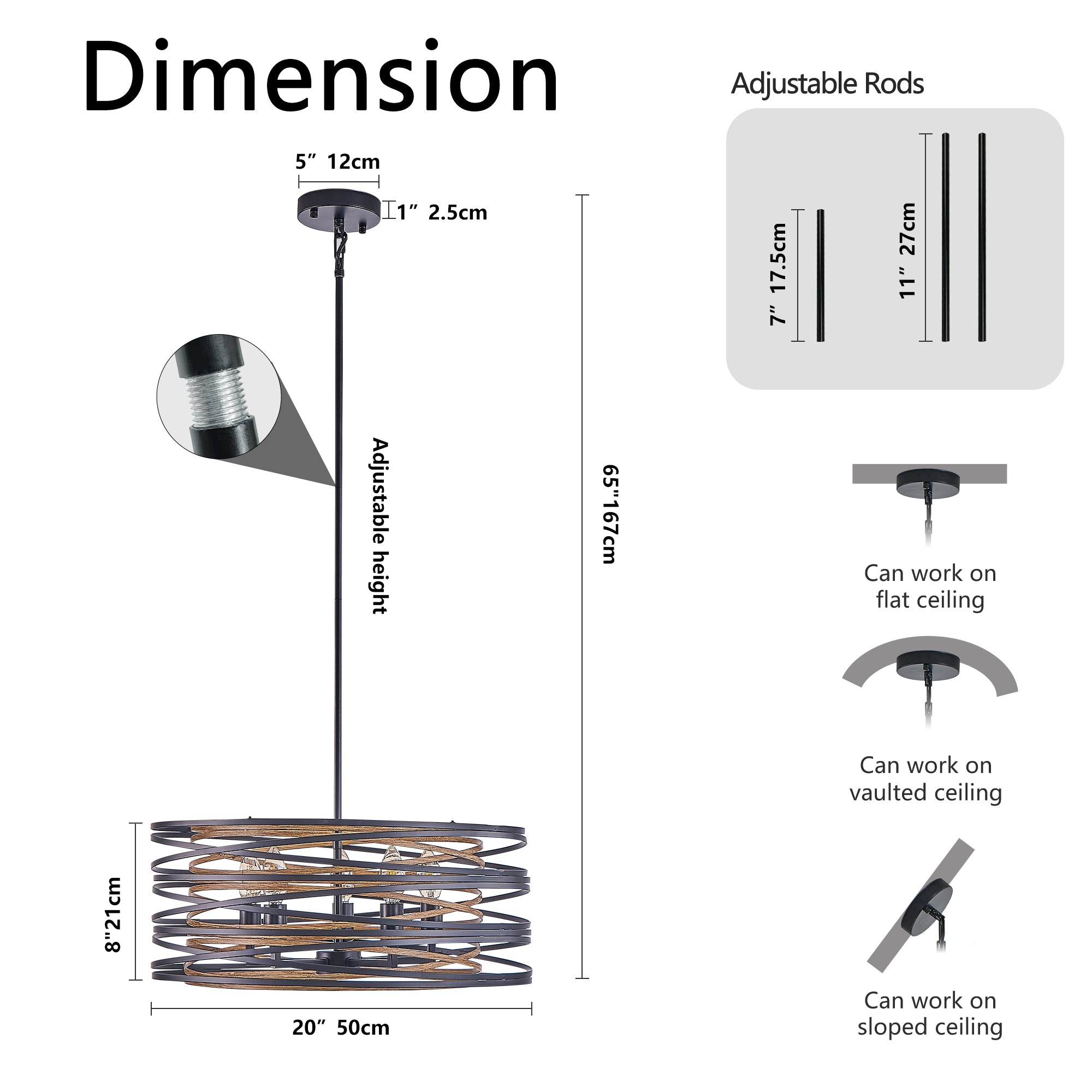 Black Walnut Farmhouse Pendant Light