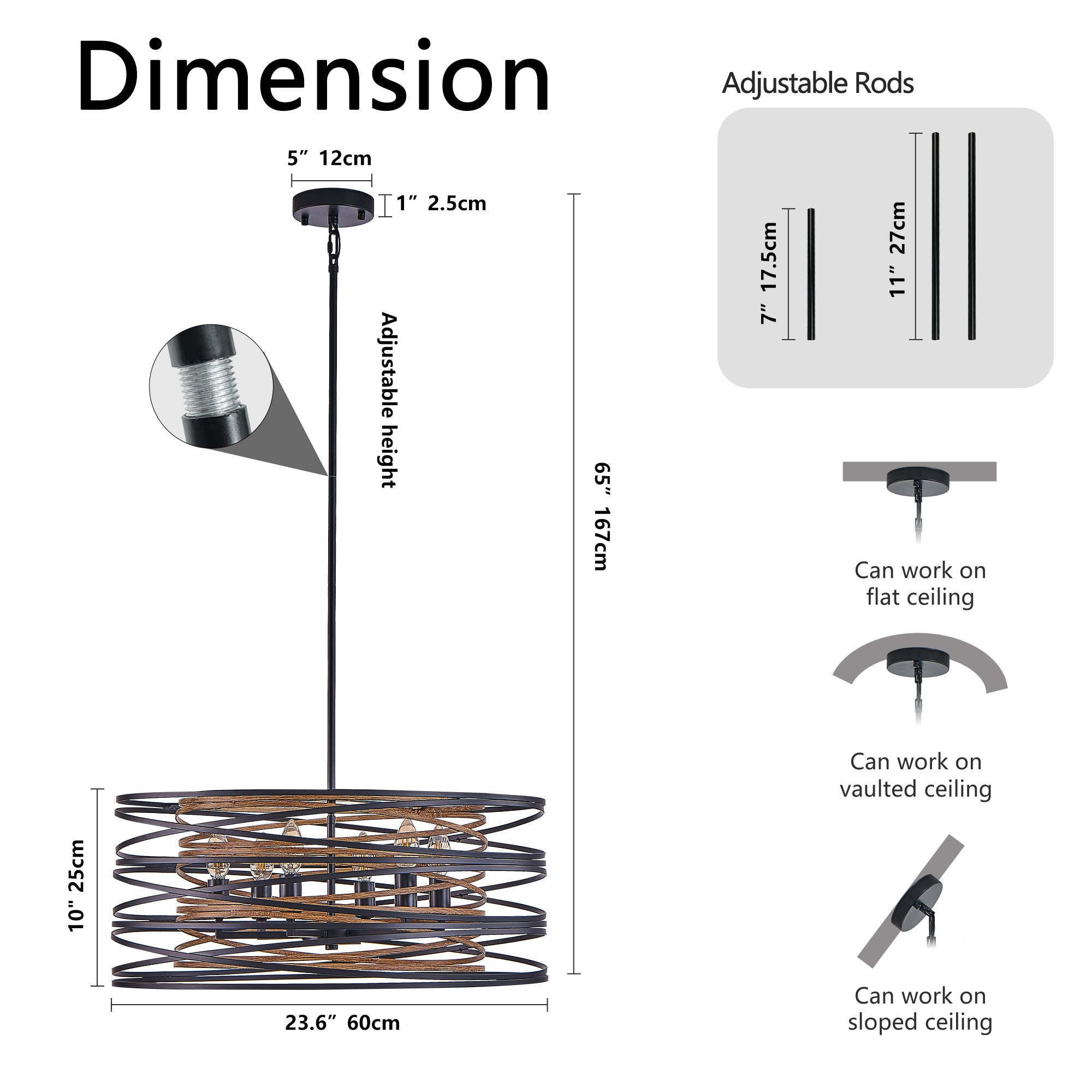 Black Walnut Farmhouse Pendant Light