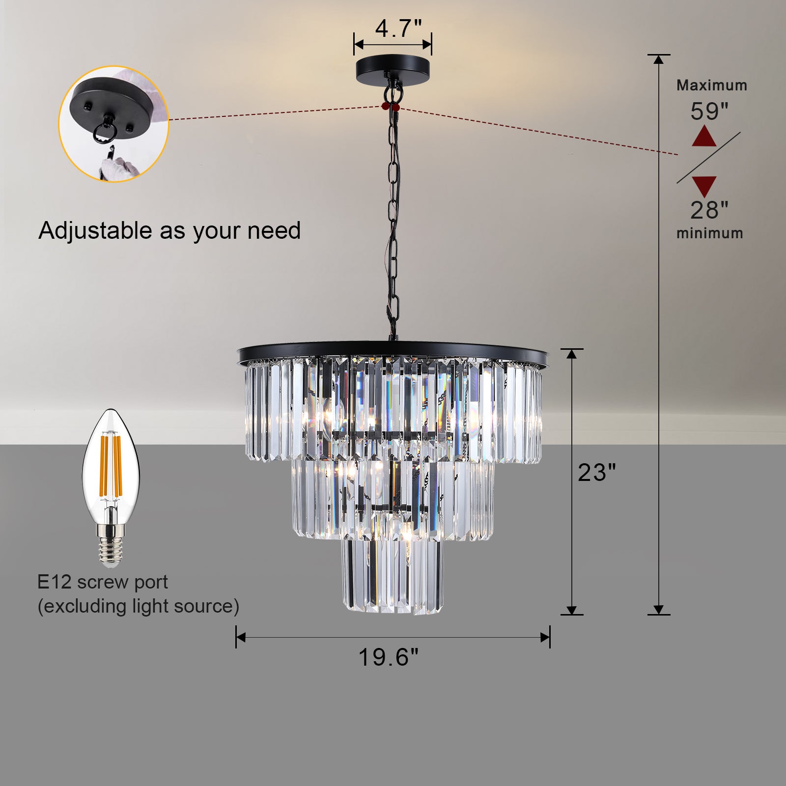 Crystal Chandeliers for Dining Room Lights Fixture