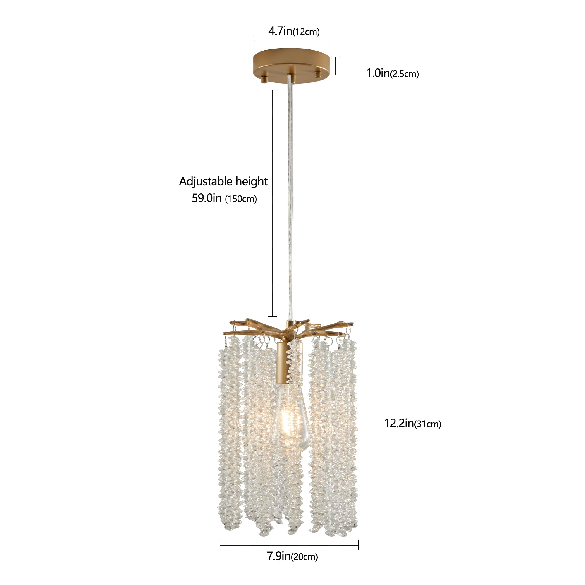 3 Pack Crystal Waterfall Design Pendant Lights