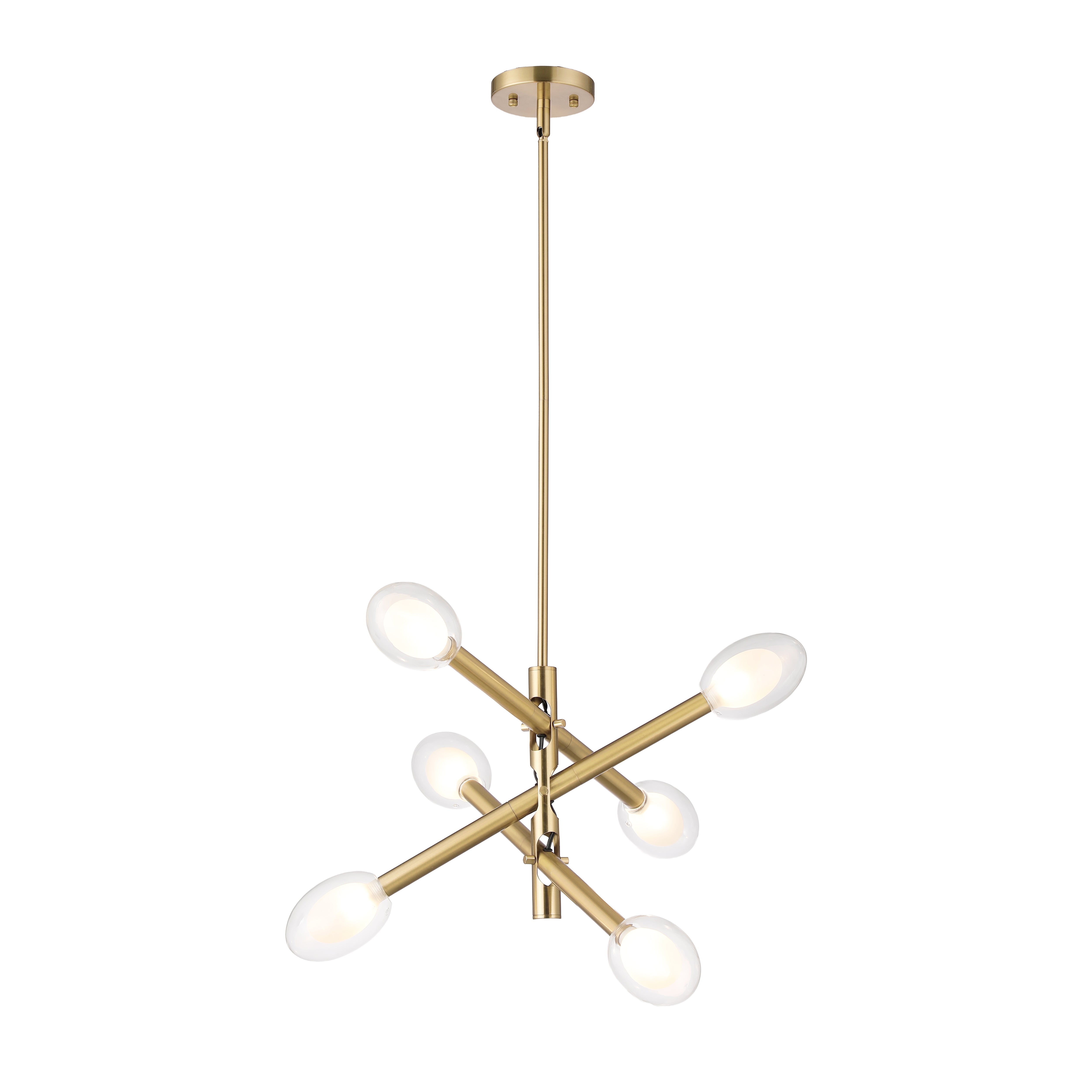 Double-pane Glass Swing Arm Chandelier