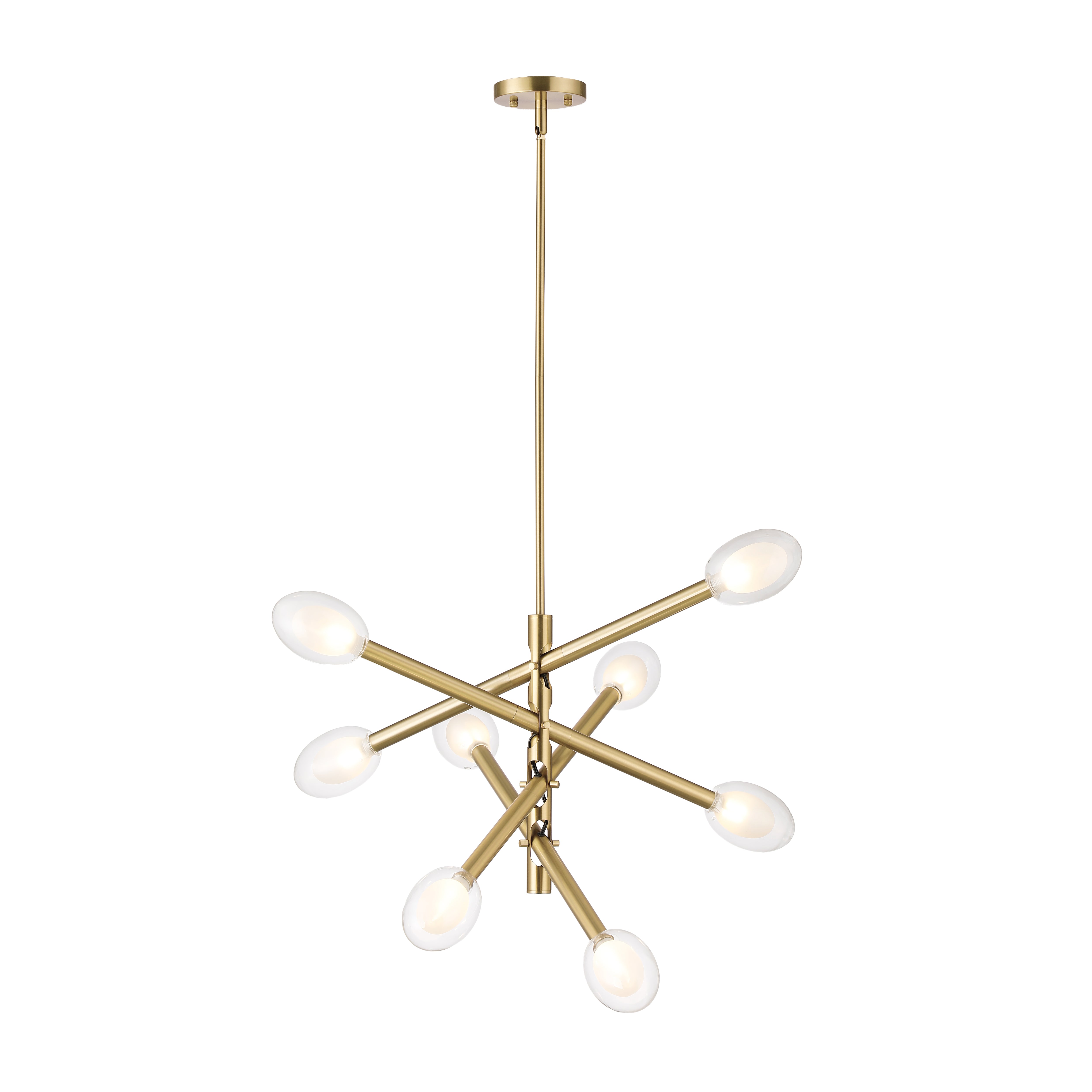 Double-pane Glass Swing Arm Chandelier