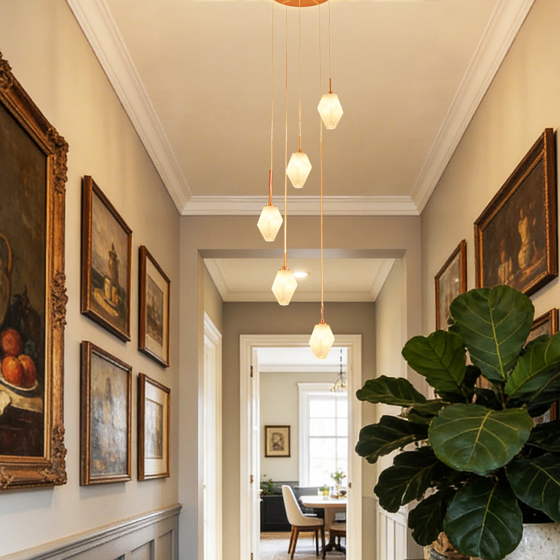 Bronze Handmade Glass Chandeliers