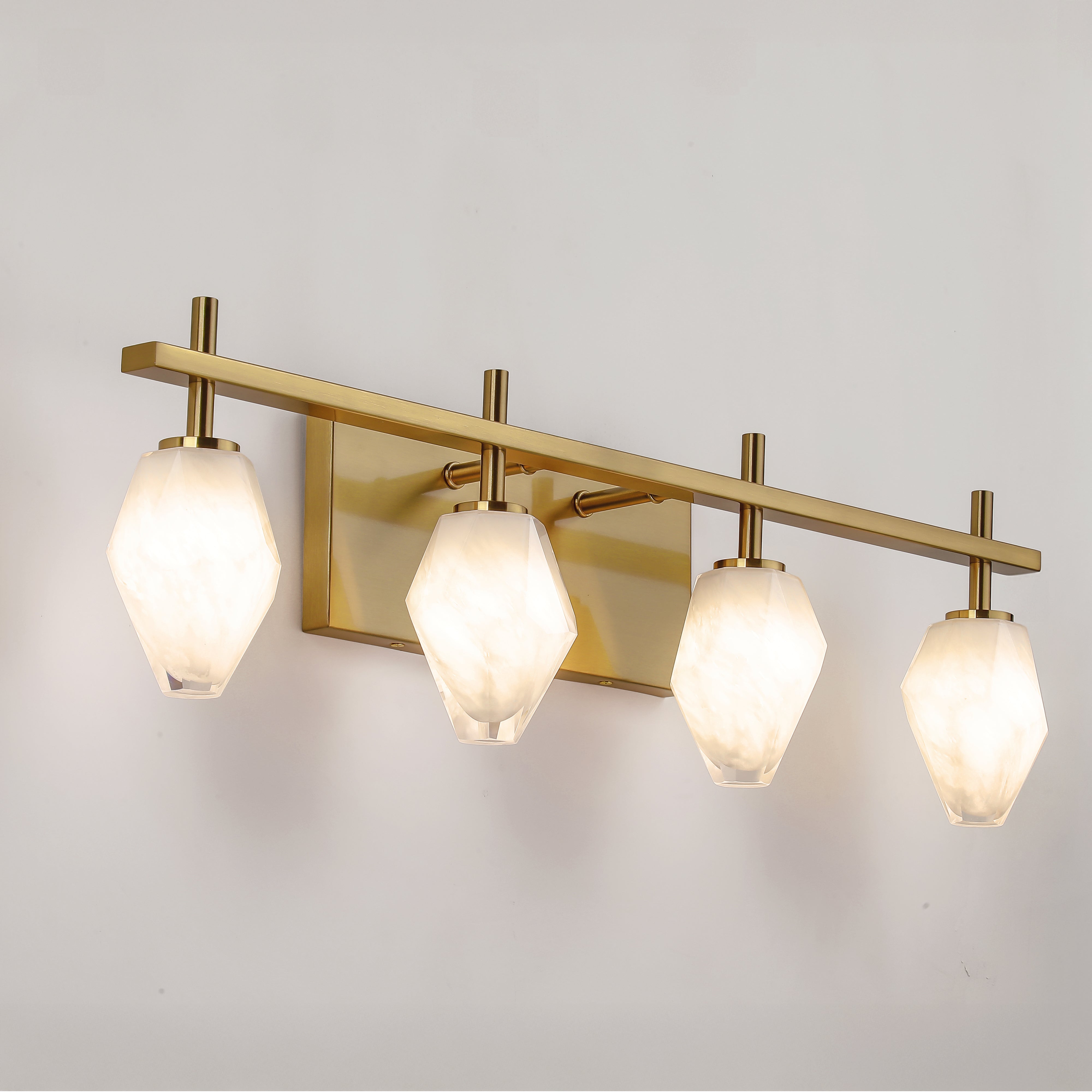 Modern Handmade Glass Wall Light Antique Brass Finish