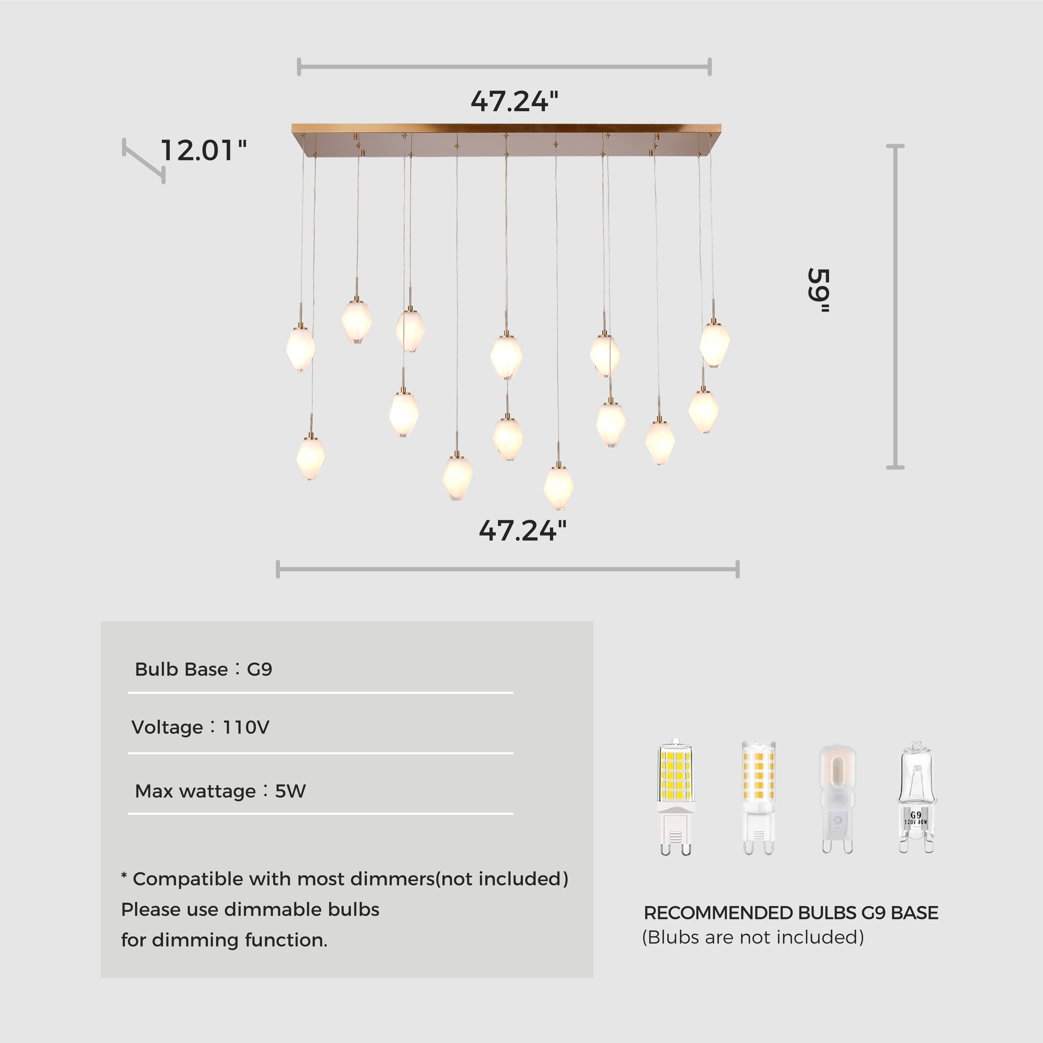 Bronze Handmade Glass Chandeliers