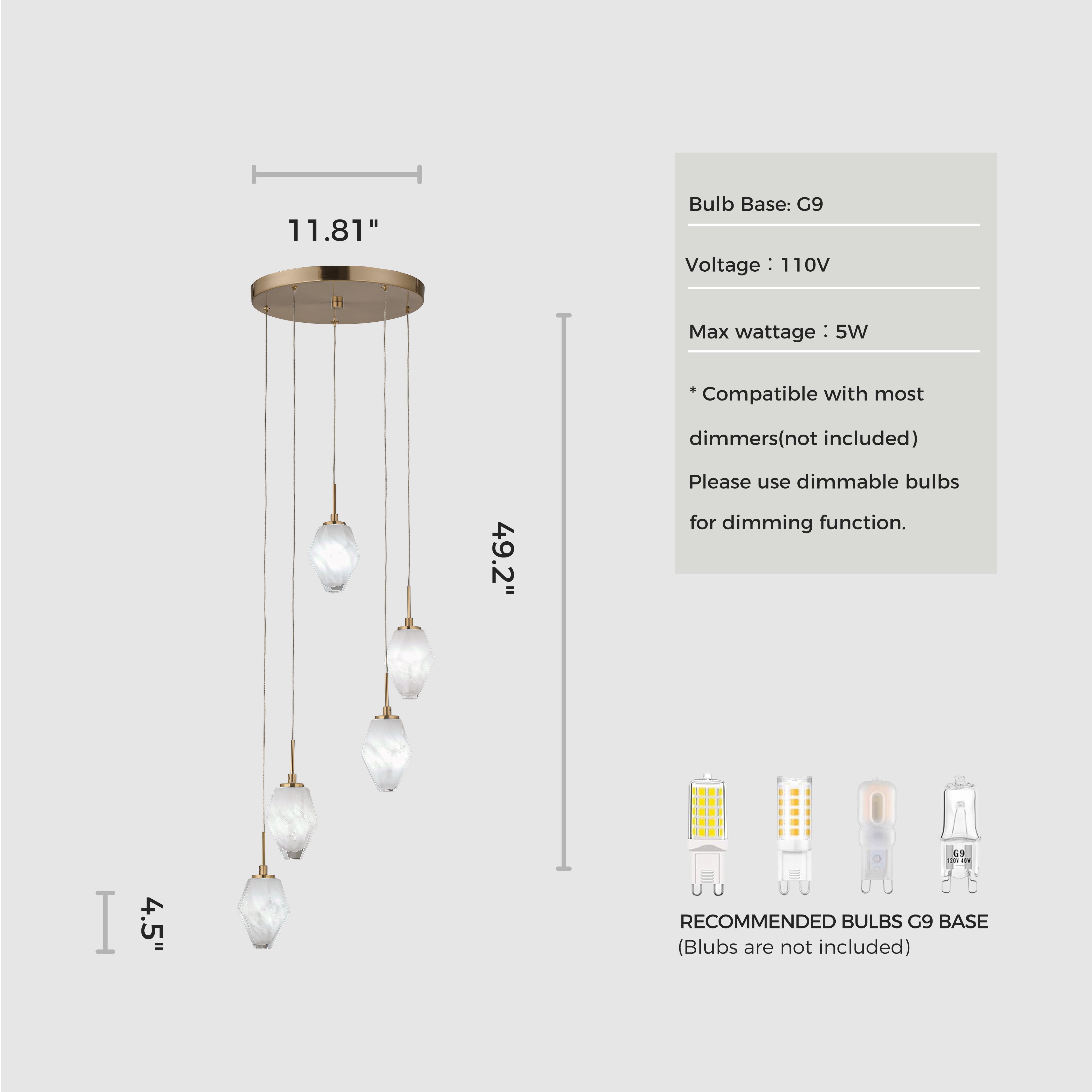 Bronze Handmade Glass Chandeliers