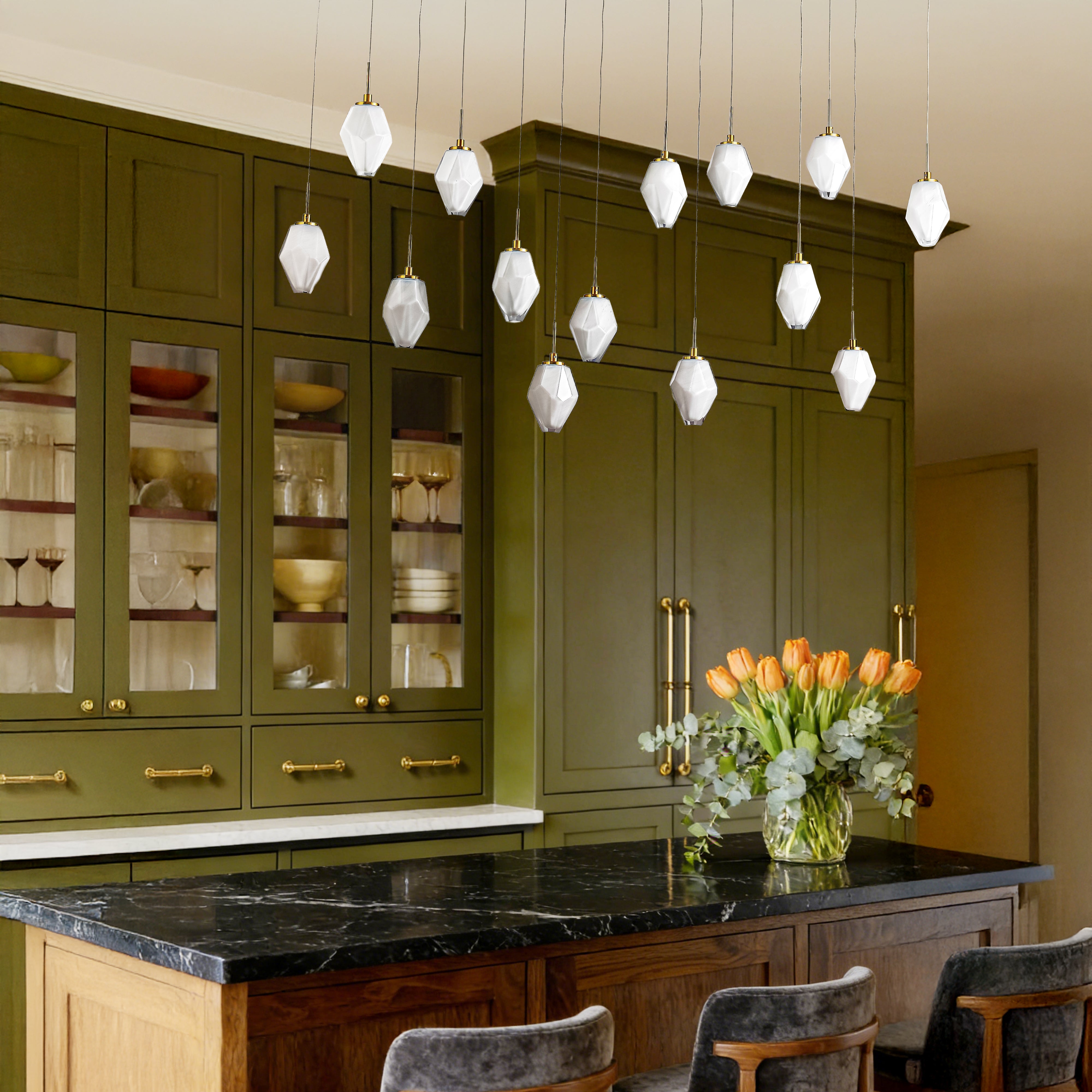 Bronze Handmade Glass Chandeliers