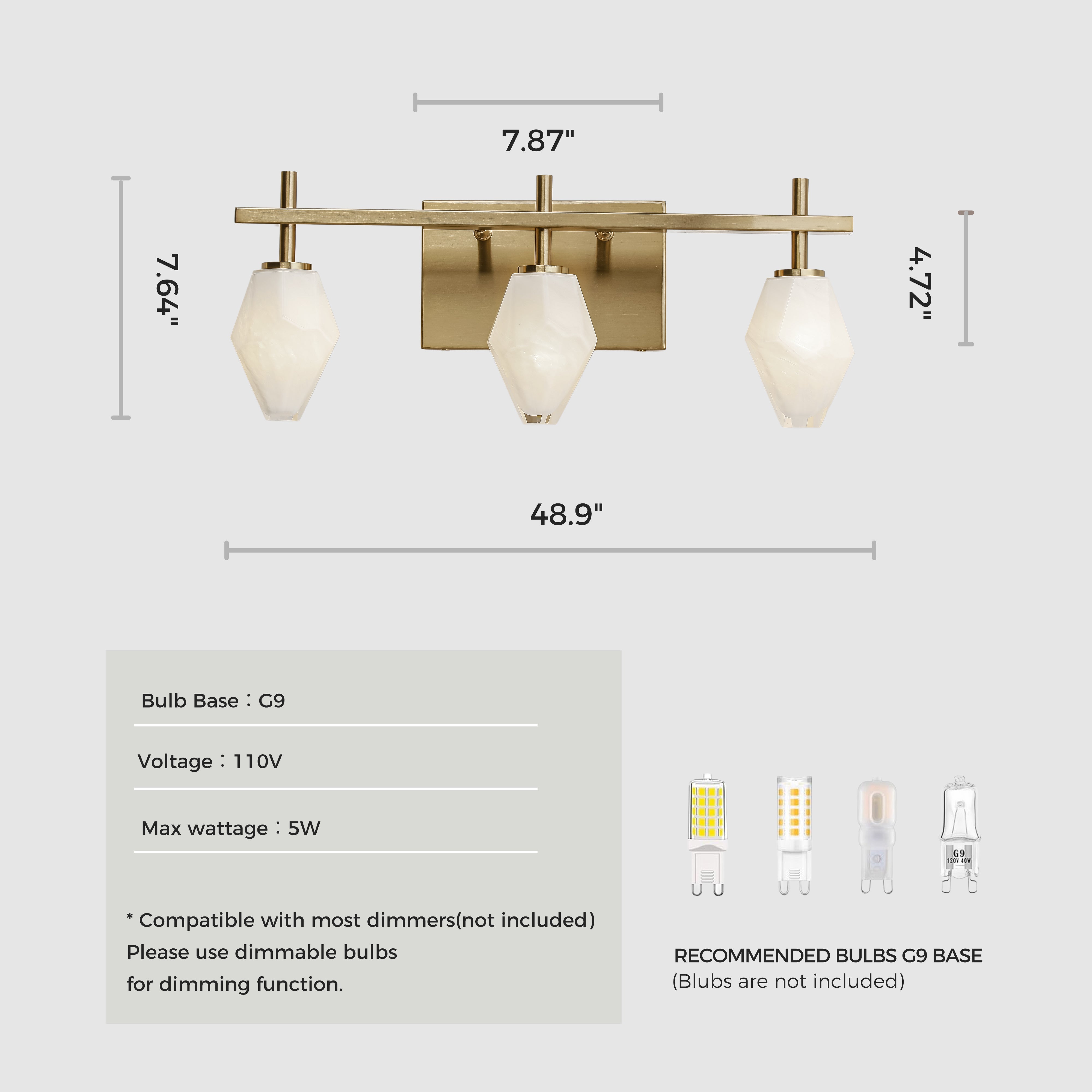 Modern Handmade Glass Wall Light Antique Brass Finish