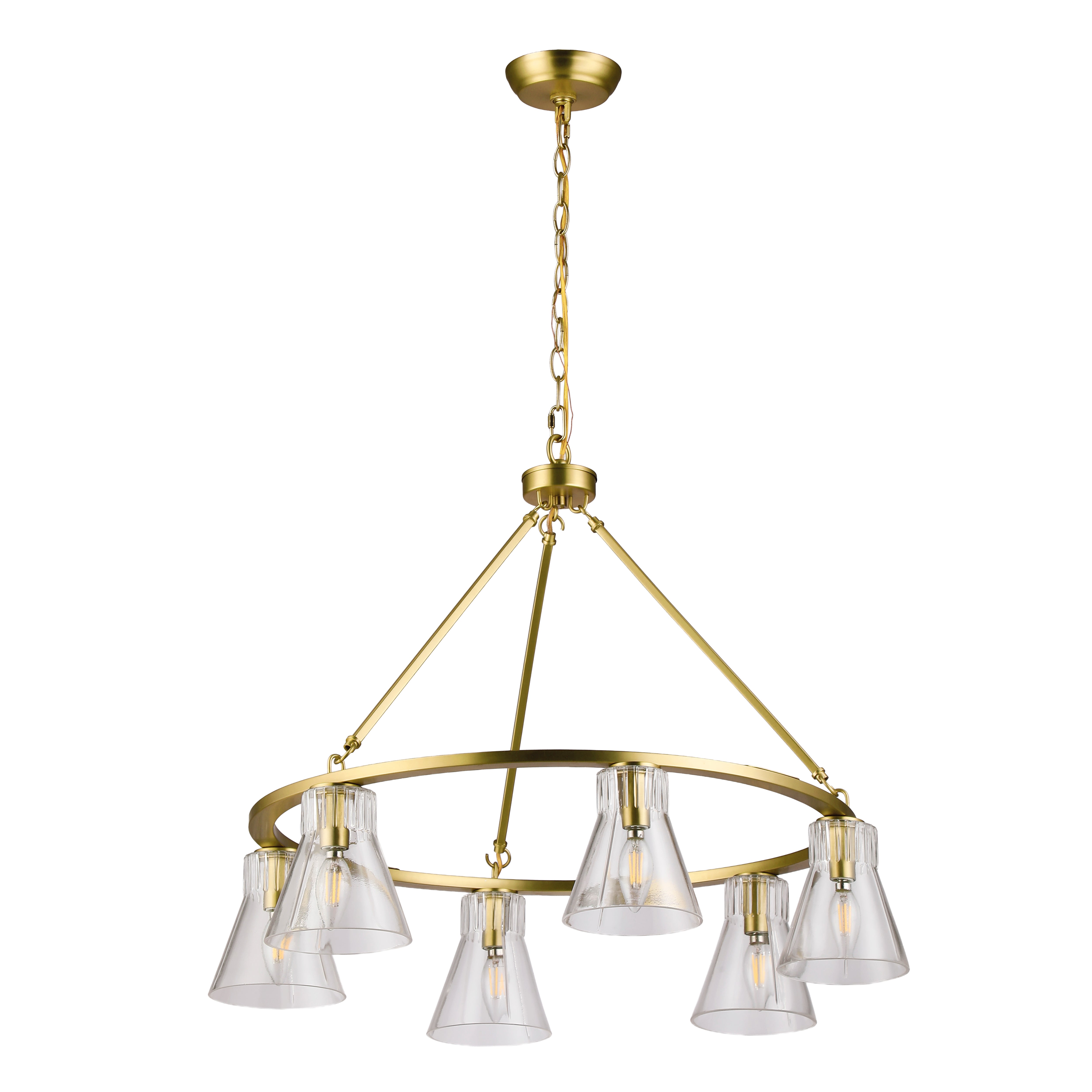 Round Shape Chain Chandeliers with 6 Lights