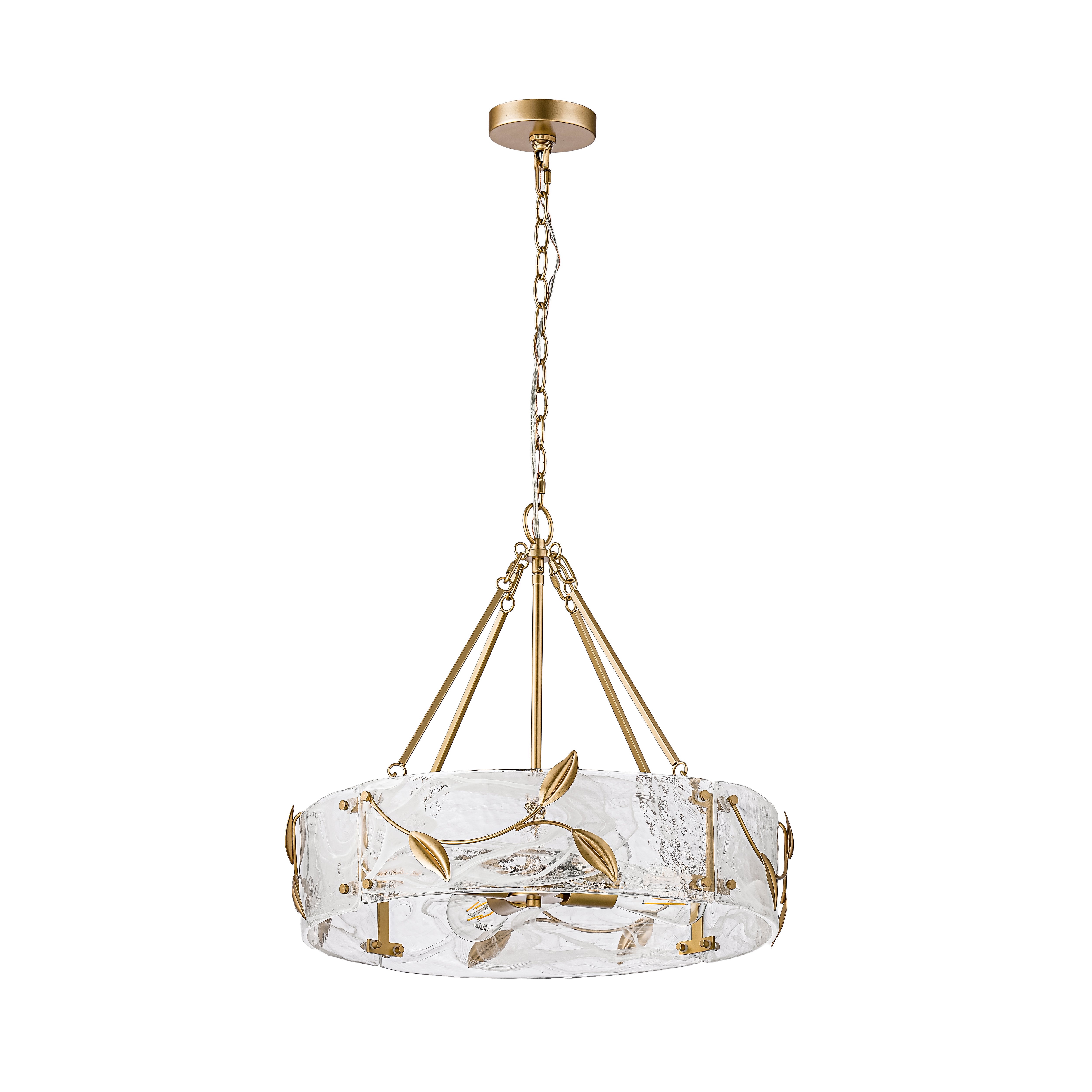 Handmade Glass Round Shape Chain Pendant Light