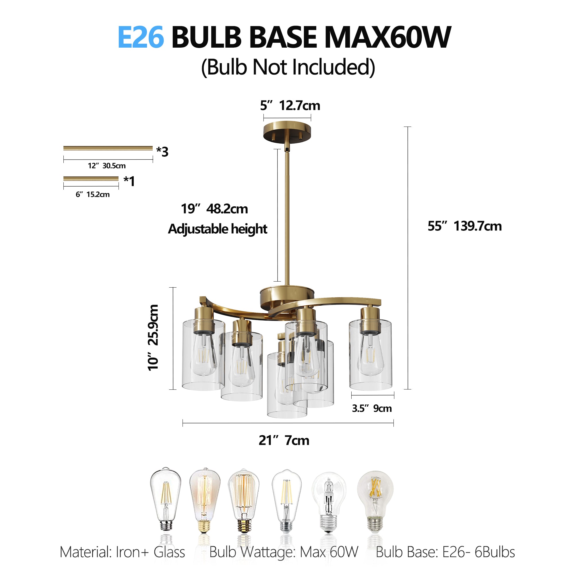 Modern Glass Pendant Light for Dining Room